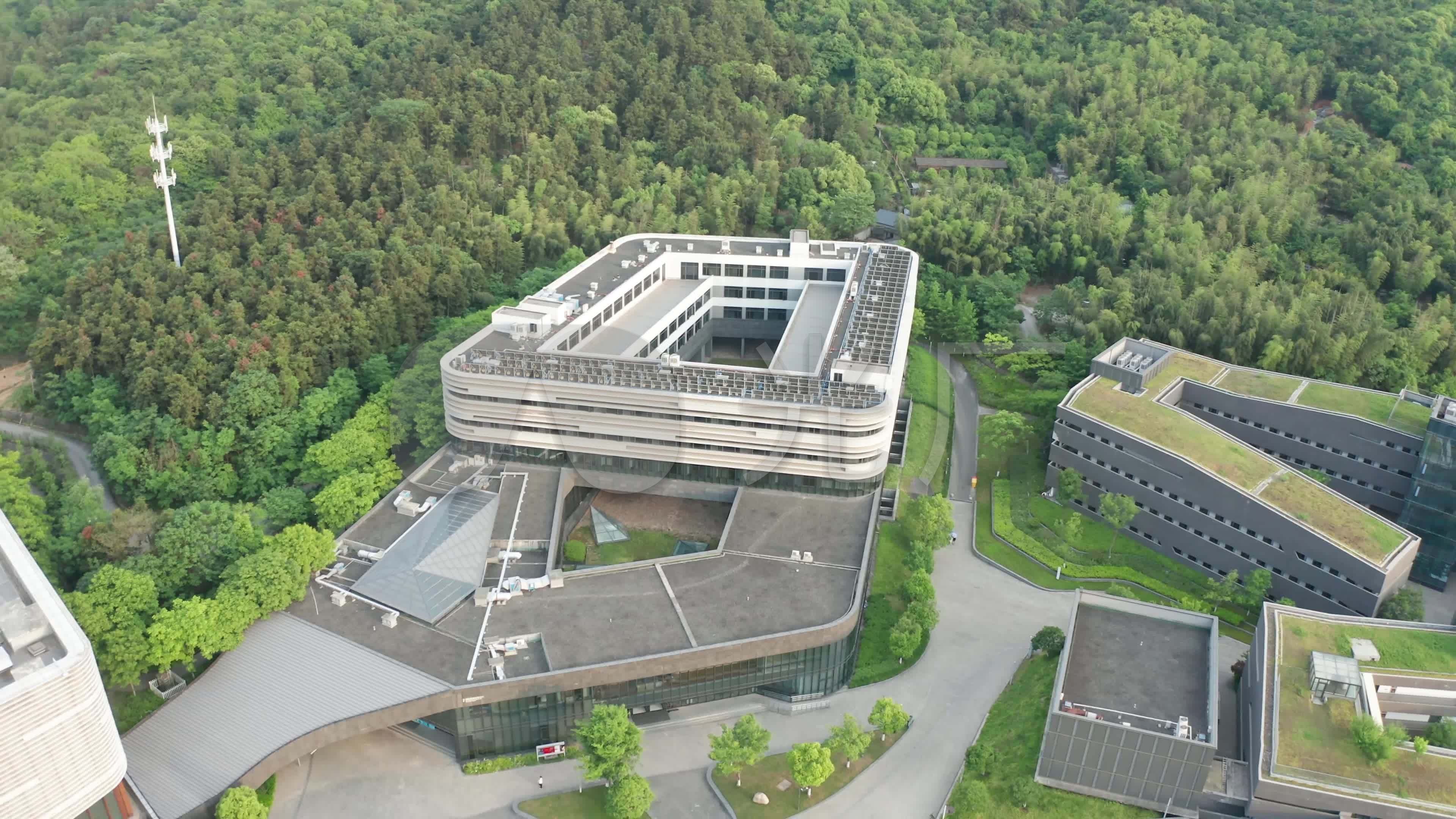 视频素材 实拍视频 景观人文 浙江音乐学院航拍 来自视频原始文件或