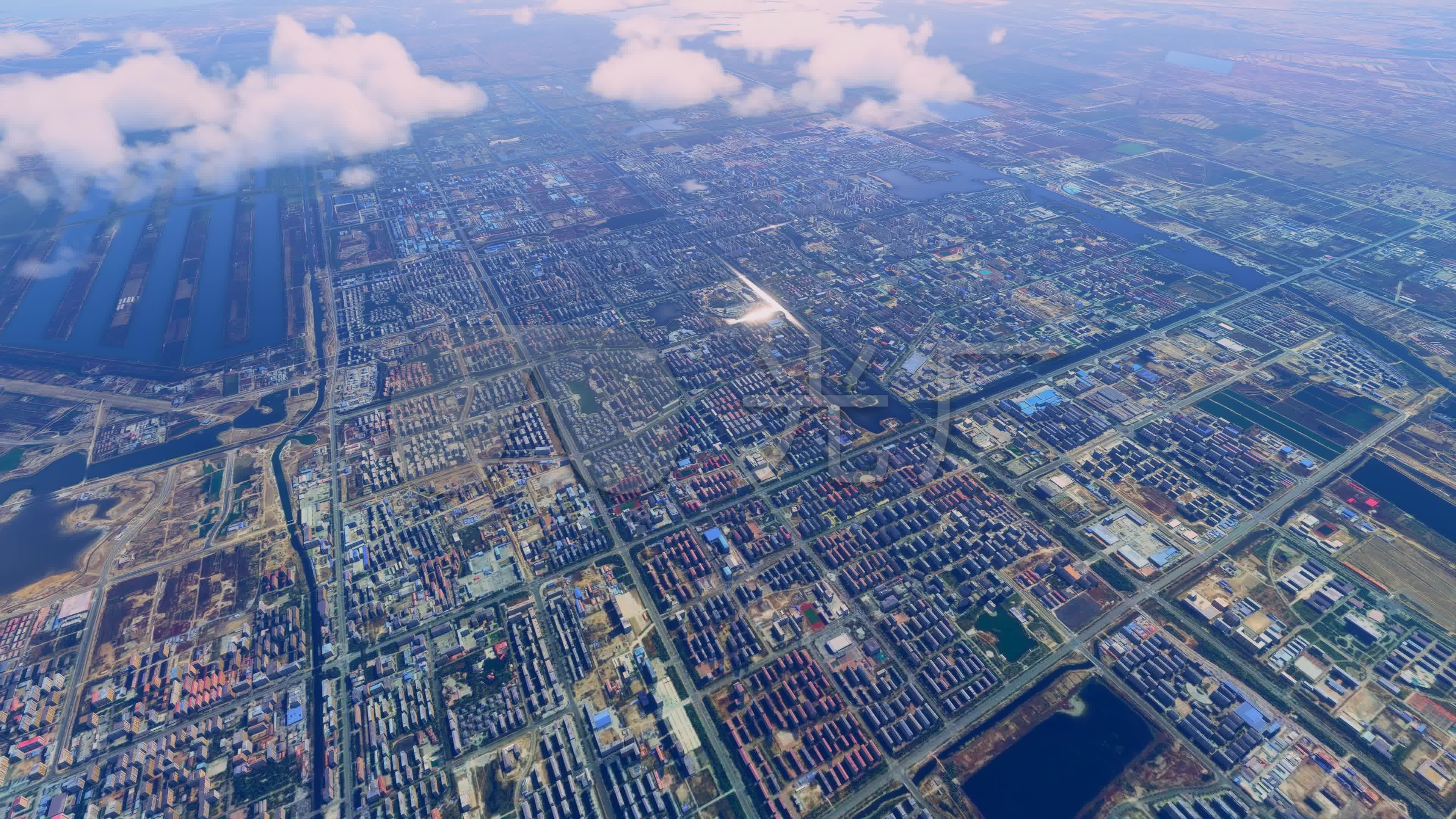 4k山东省东营市航拍_3840x2160_高清视频素材下载(编号:5877558)_影视