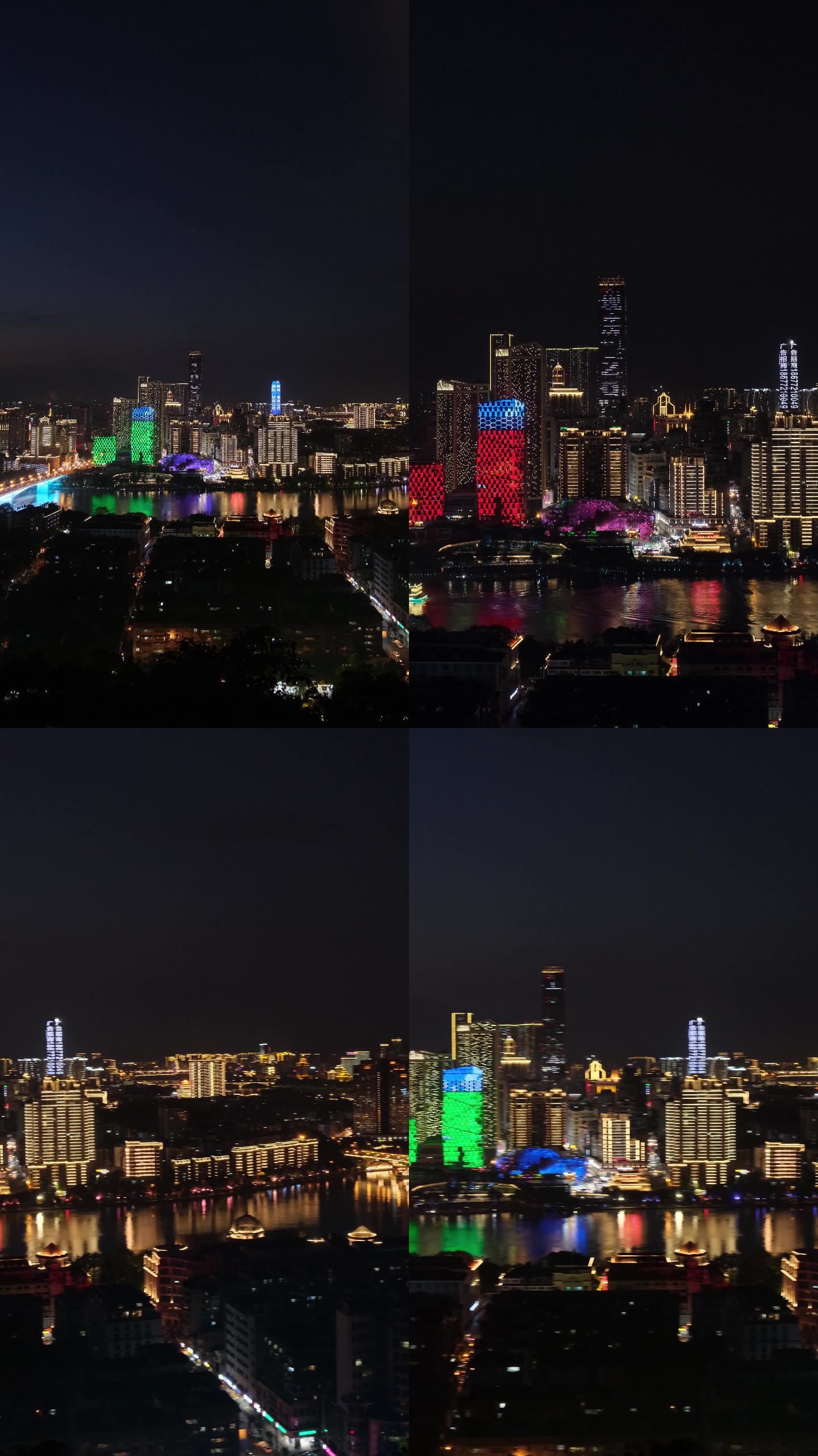 【4k】超清柳州市夜景竖屏