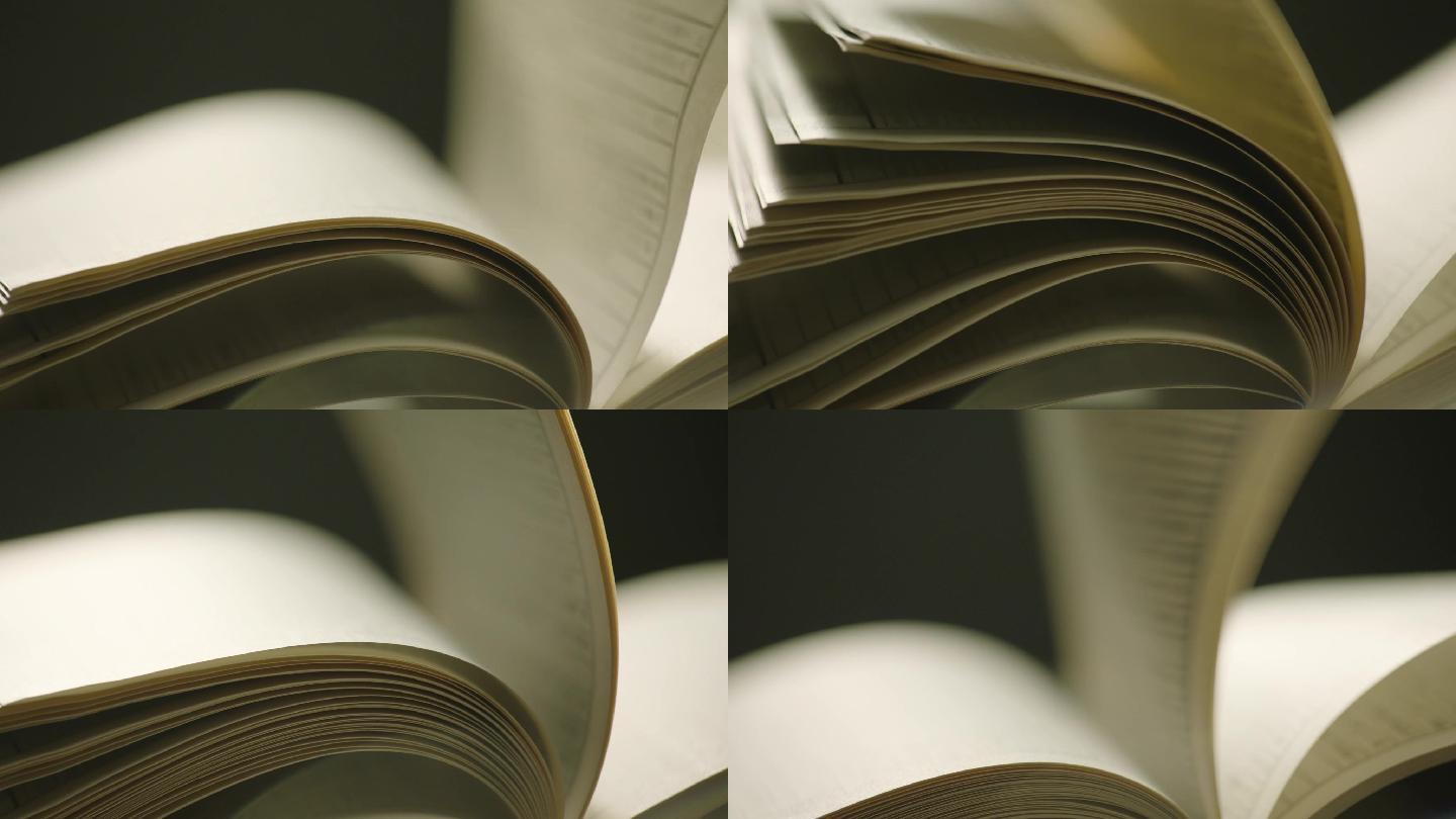 翻书文化翻动的书页文明历史意境文学文字线装书书籍流动的唯美空镜