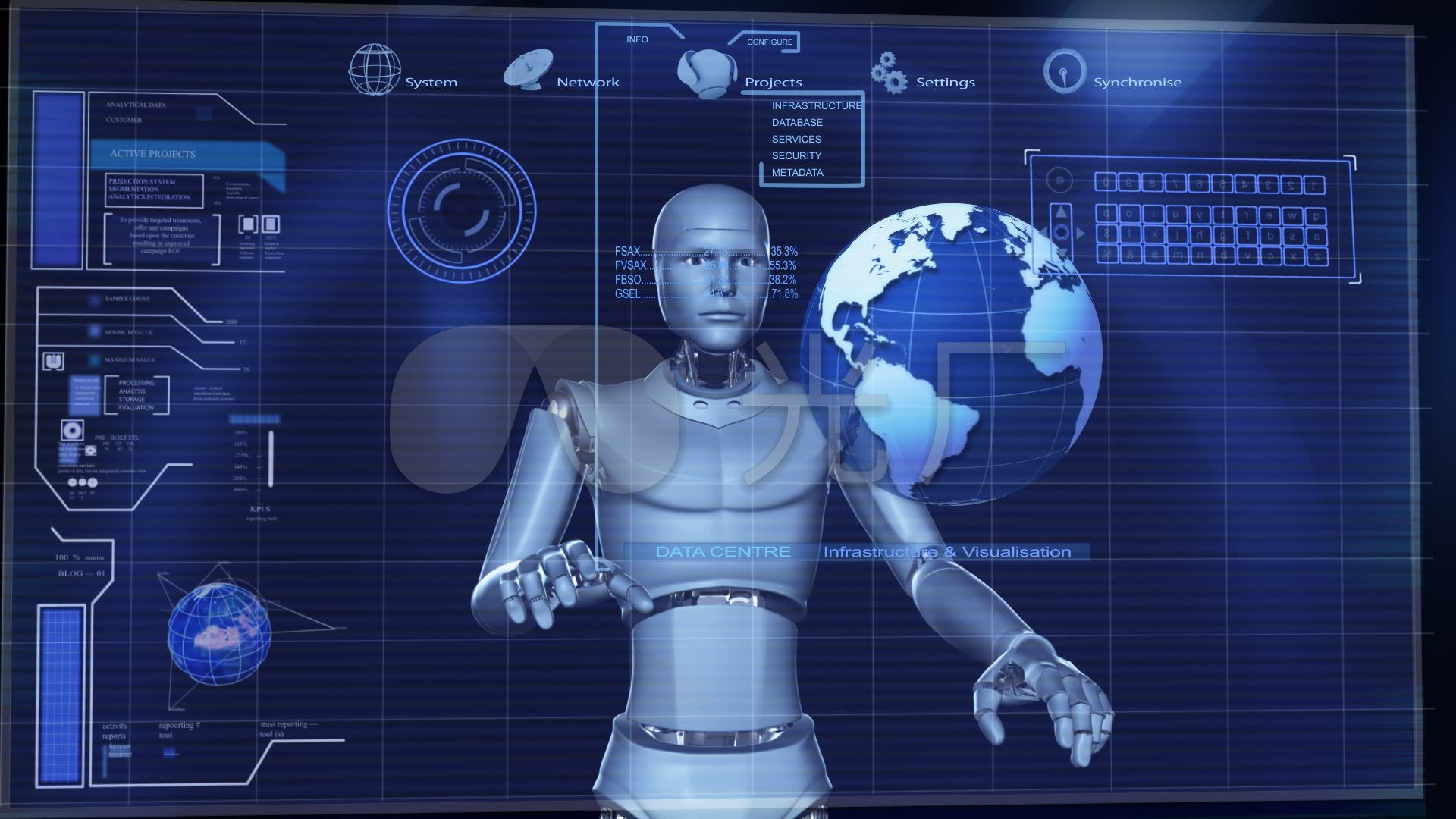 机器人全息触摸屏大数据科技