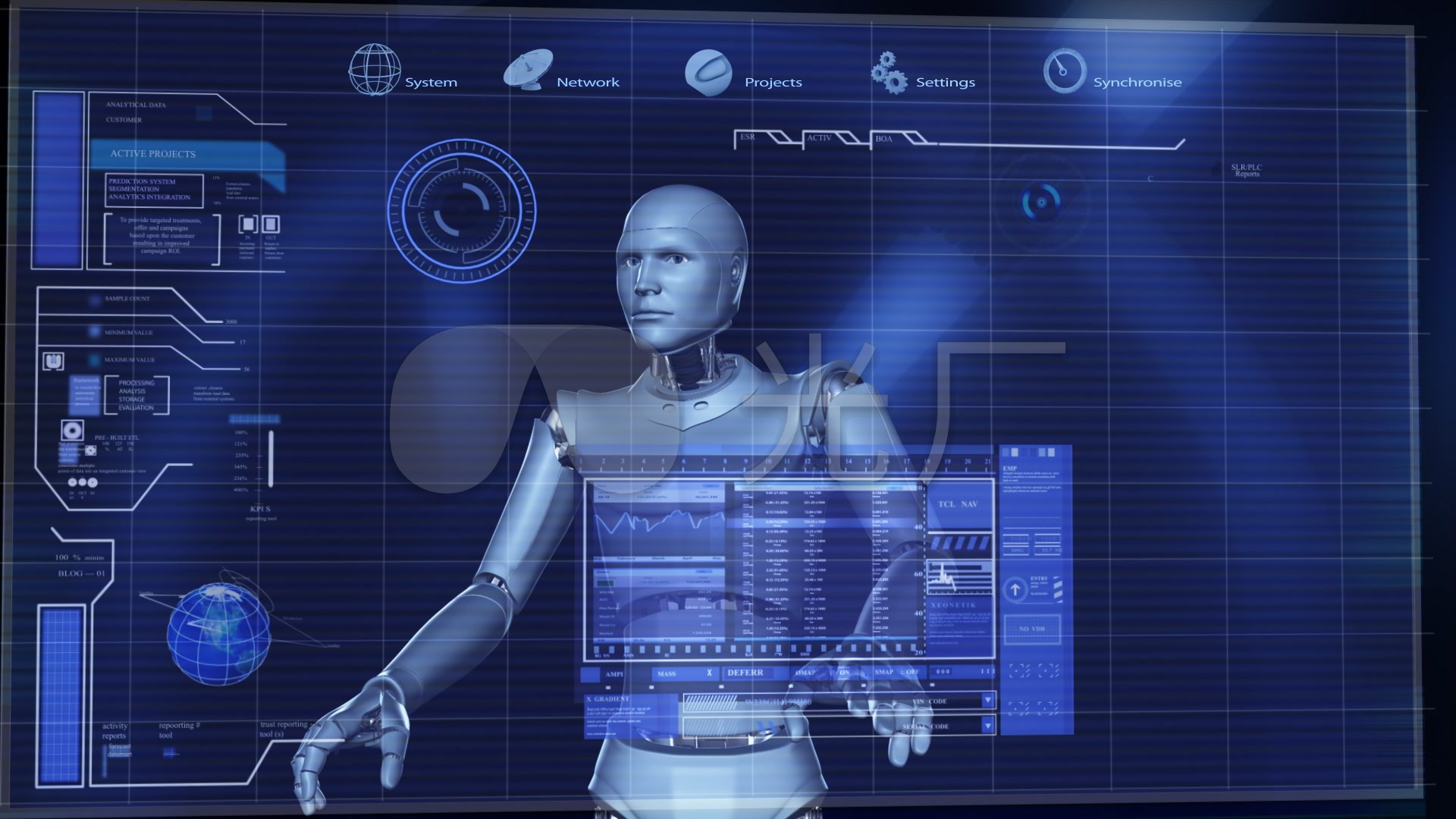 机器人全息触摸屏大数据科技