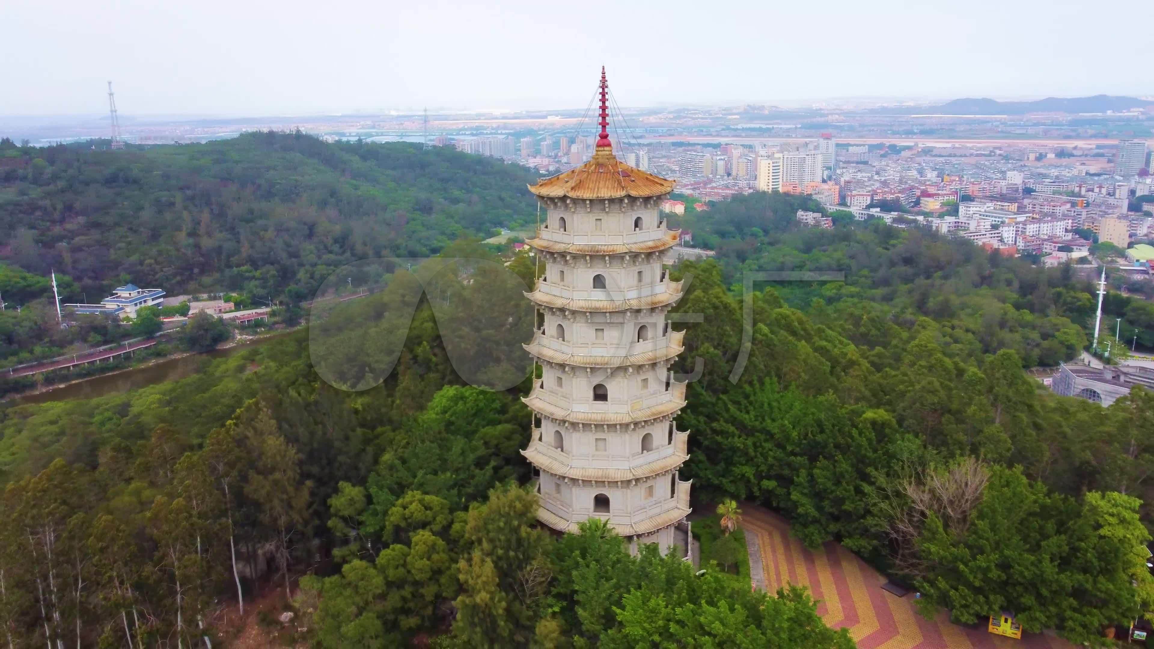 晋江市惠安科山公园-莲花塔_3840x2160_高清视频素材