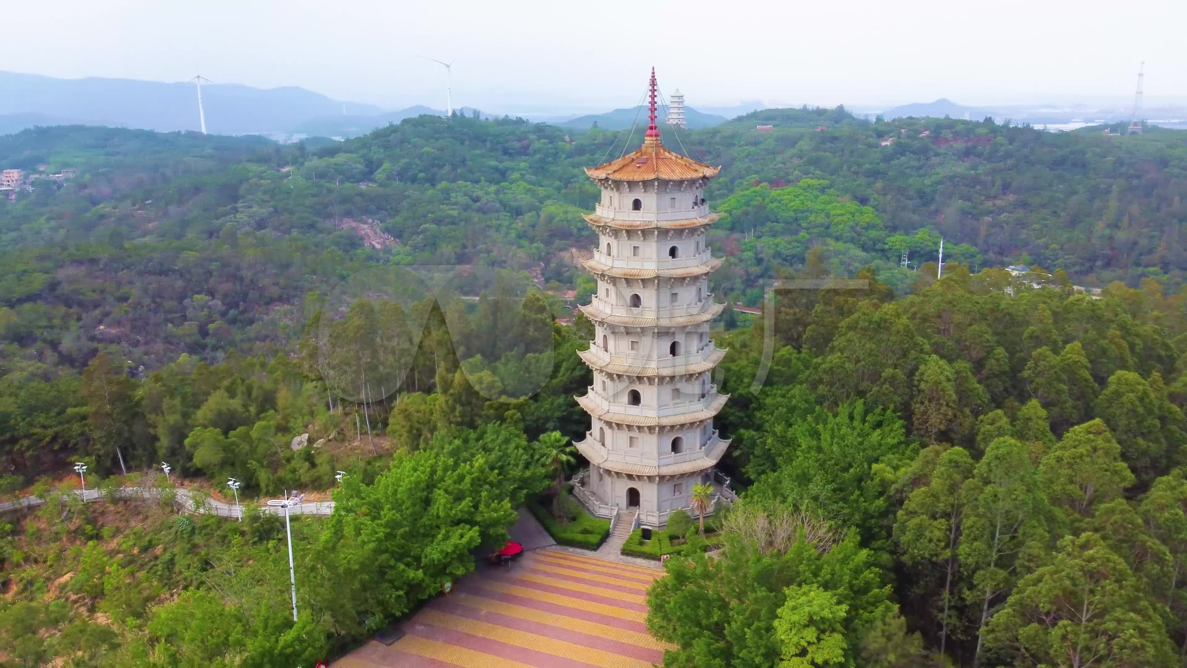 晋江市惠安科山公园-莲花塔_3840x2160_高清视频素材下载(编号