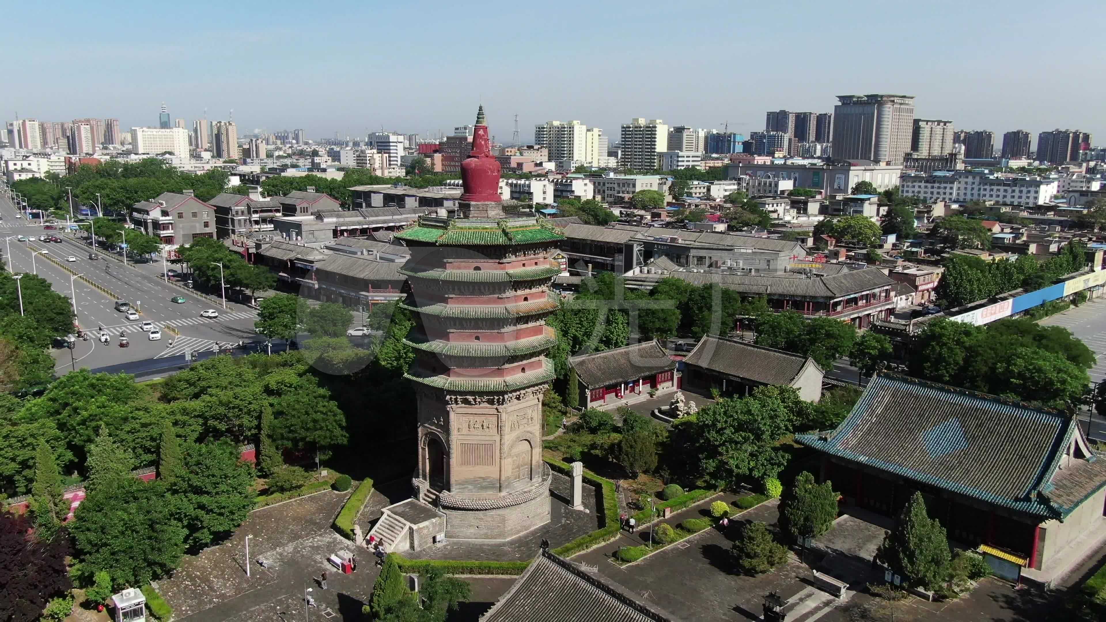 安阳文峰塔航拍_3840x2160_高清视频素材下载(编号:)