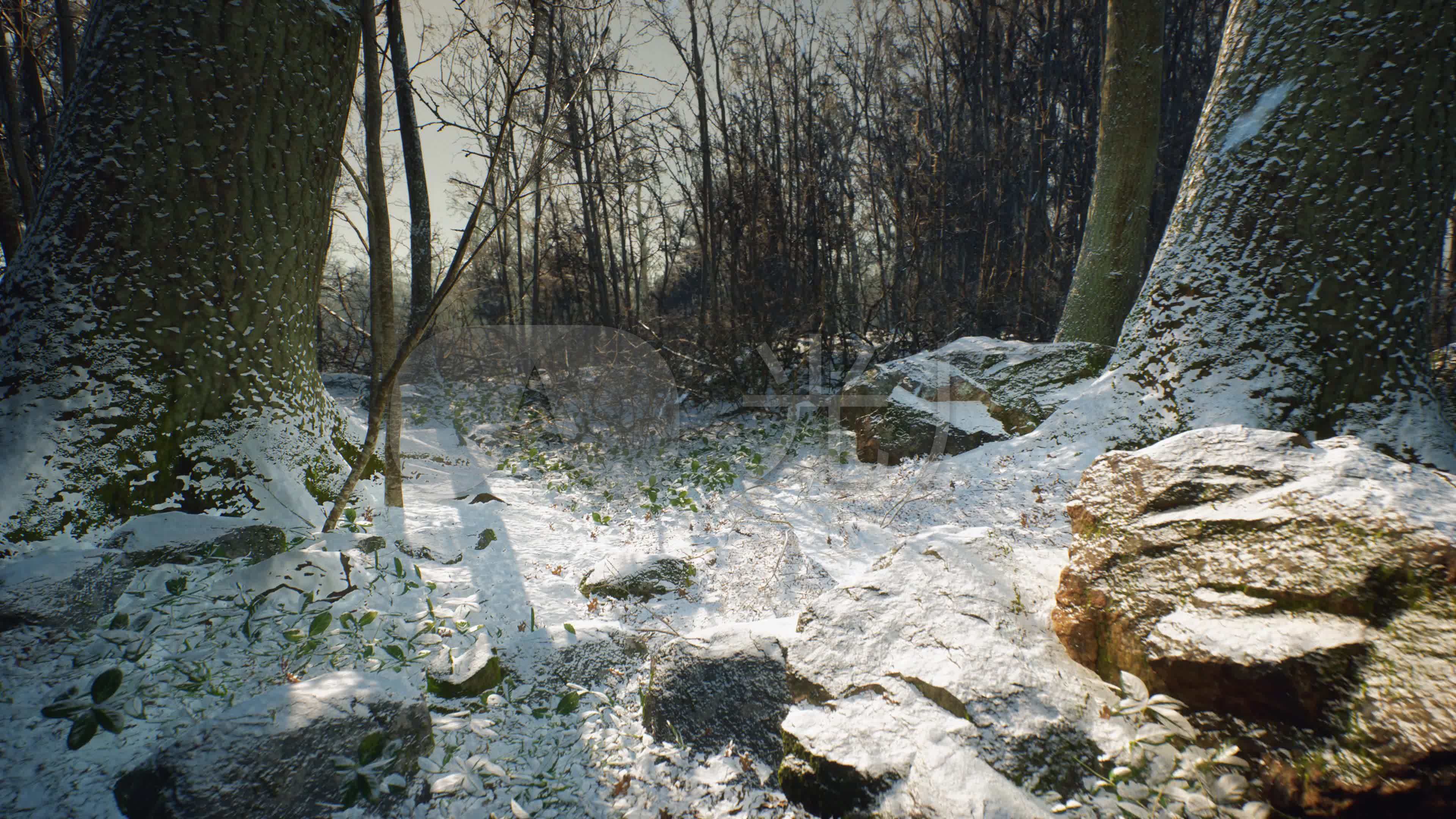 原创制作冬季森林雪景风光