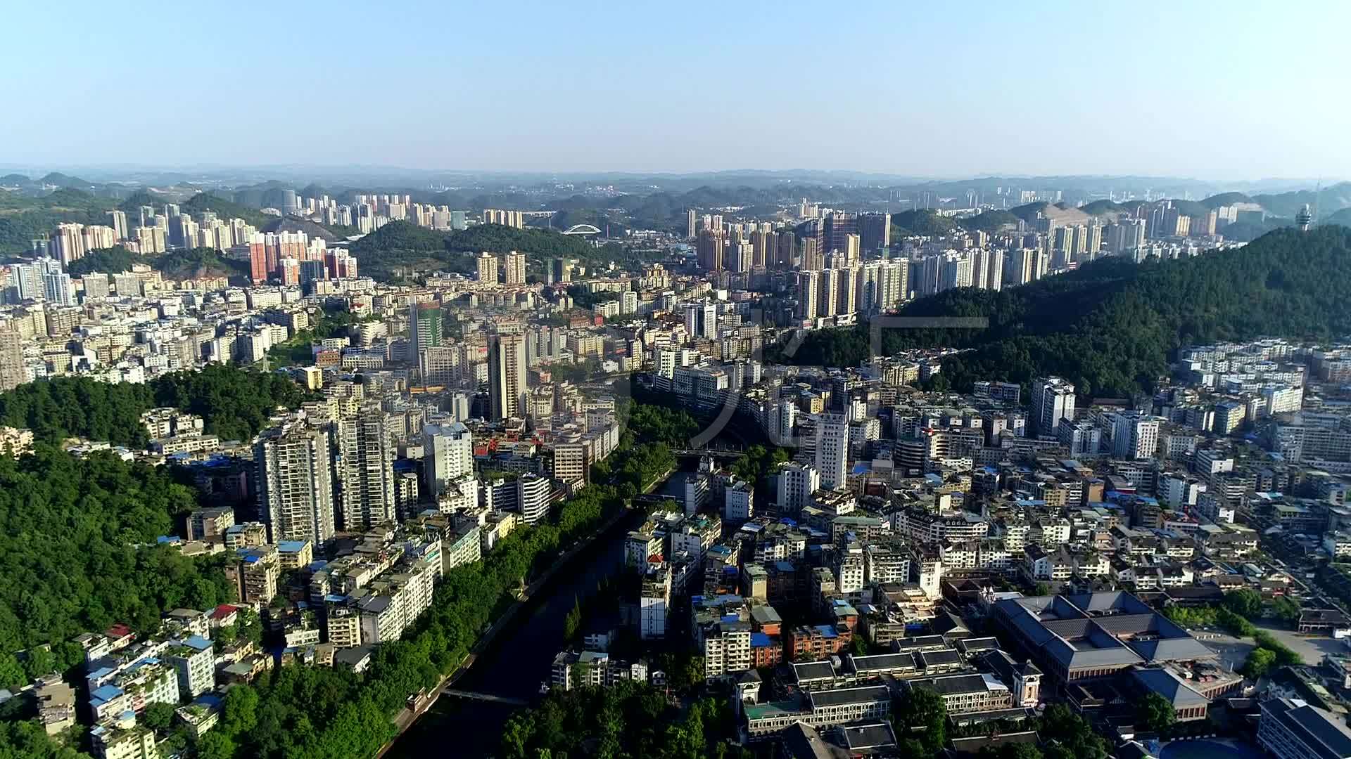 遵义市城市航拍_1920x1080_高清视频素材下载(编号:)
