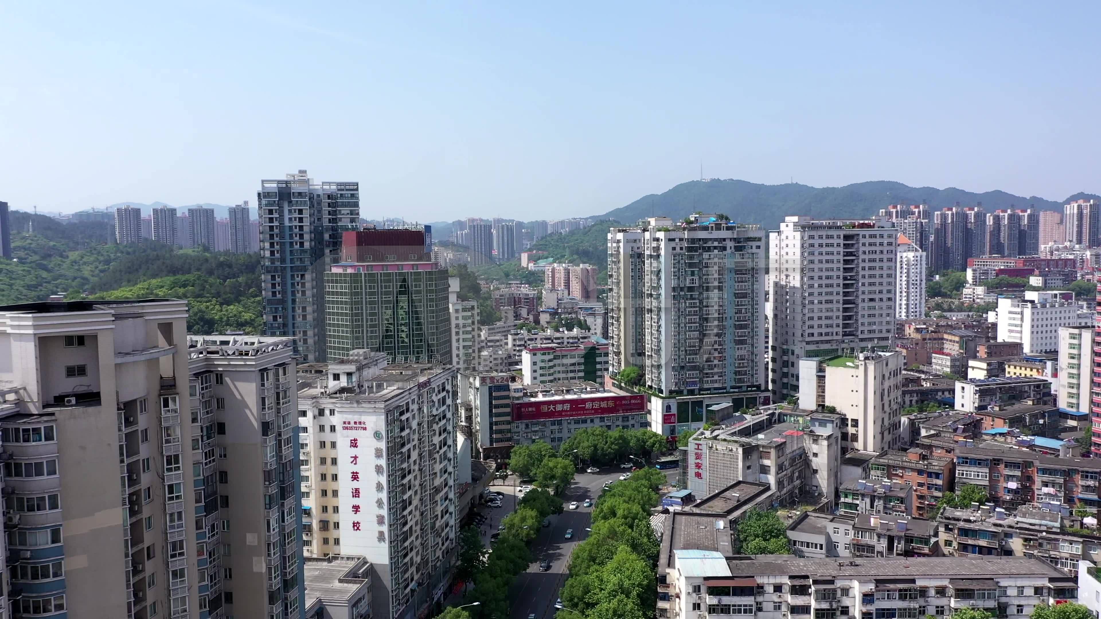 【4k】湖北十堰市城市大景_3840x2160_高清视频素材