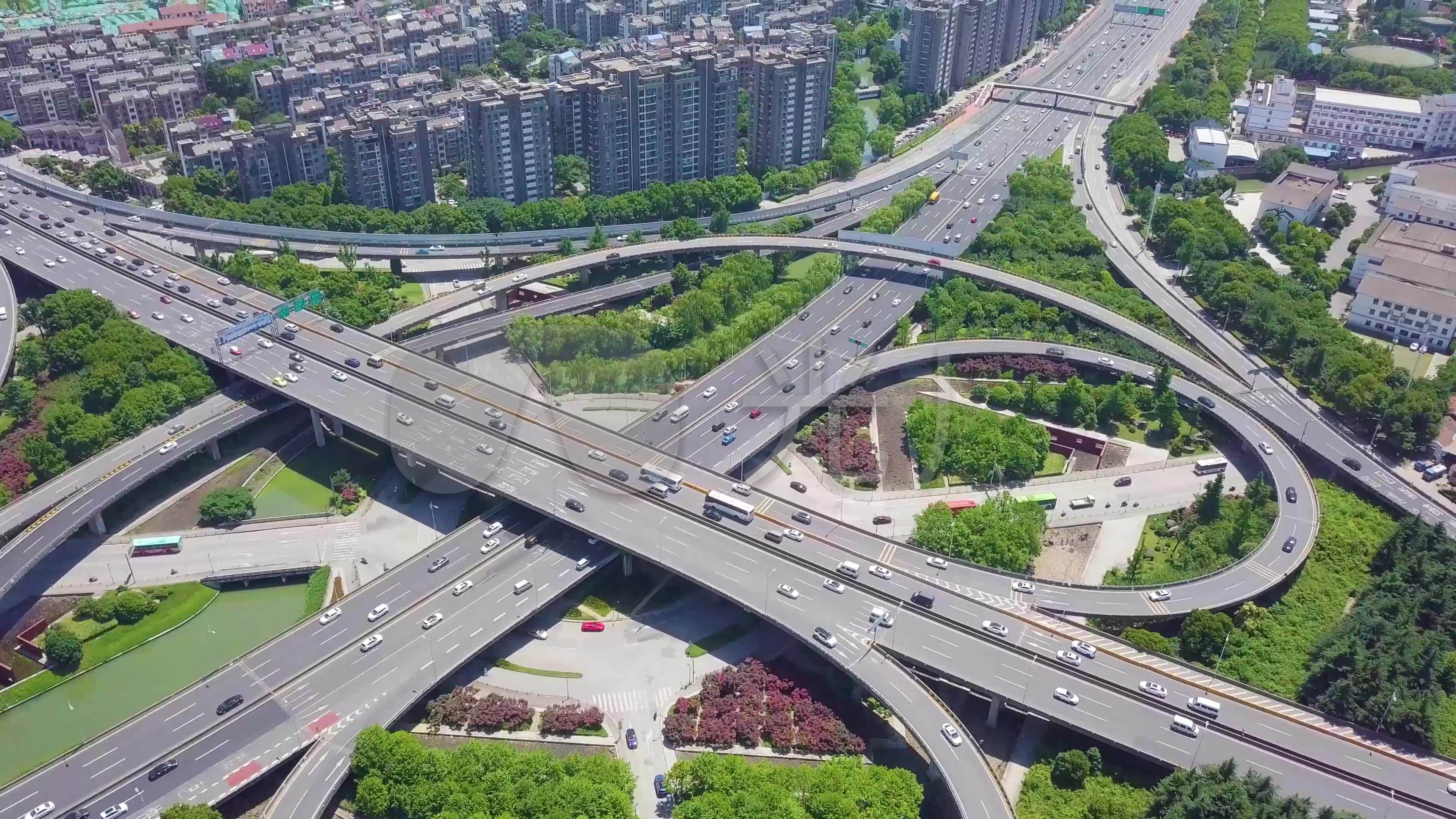 4k航拍城市立交桥苏州新庄