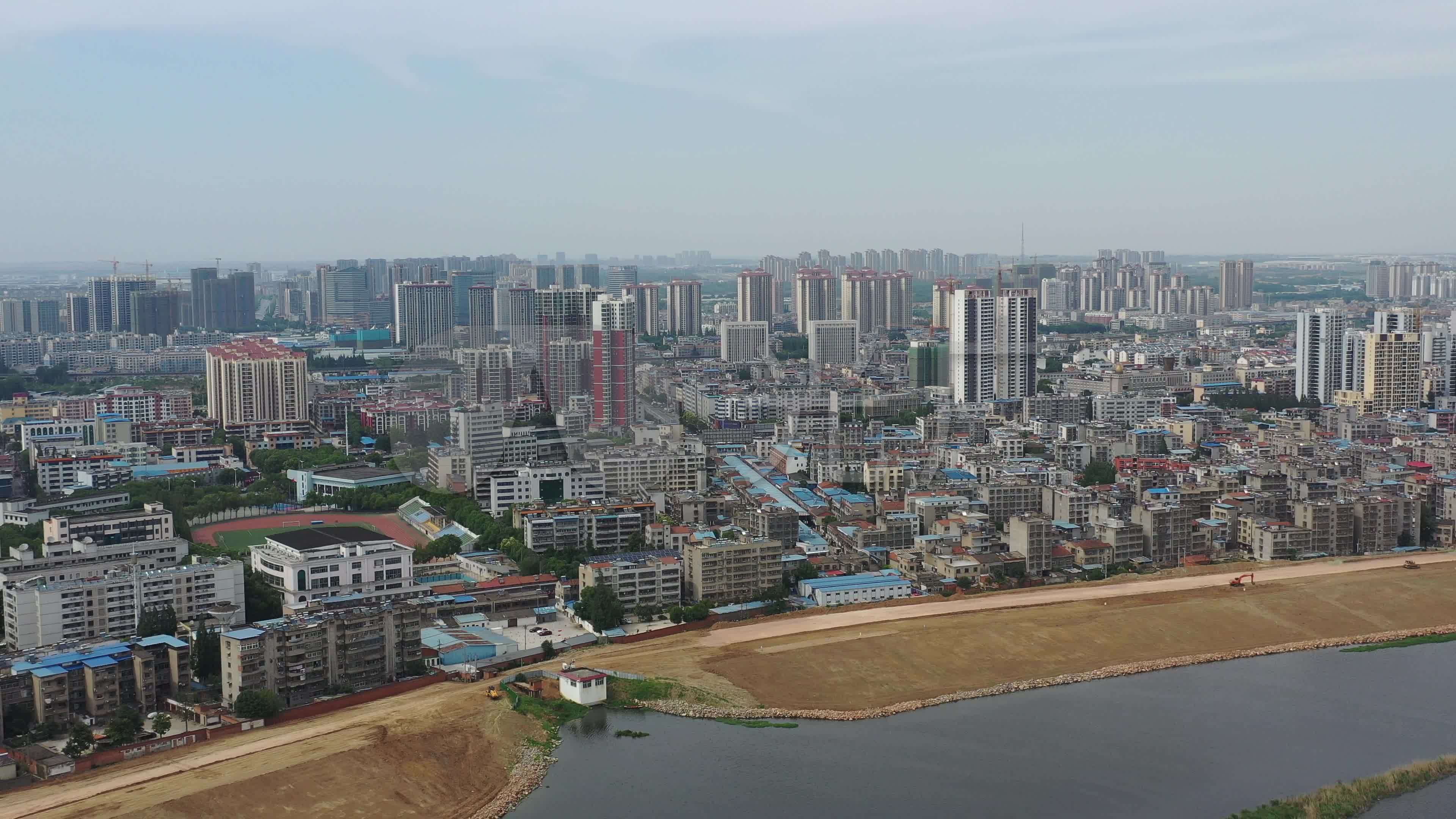 4k-原素材-航拍襄阳襄州区民发广场