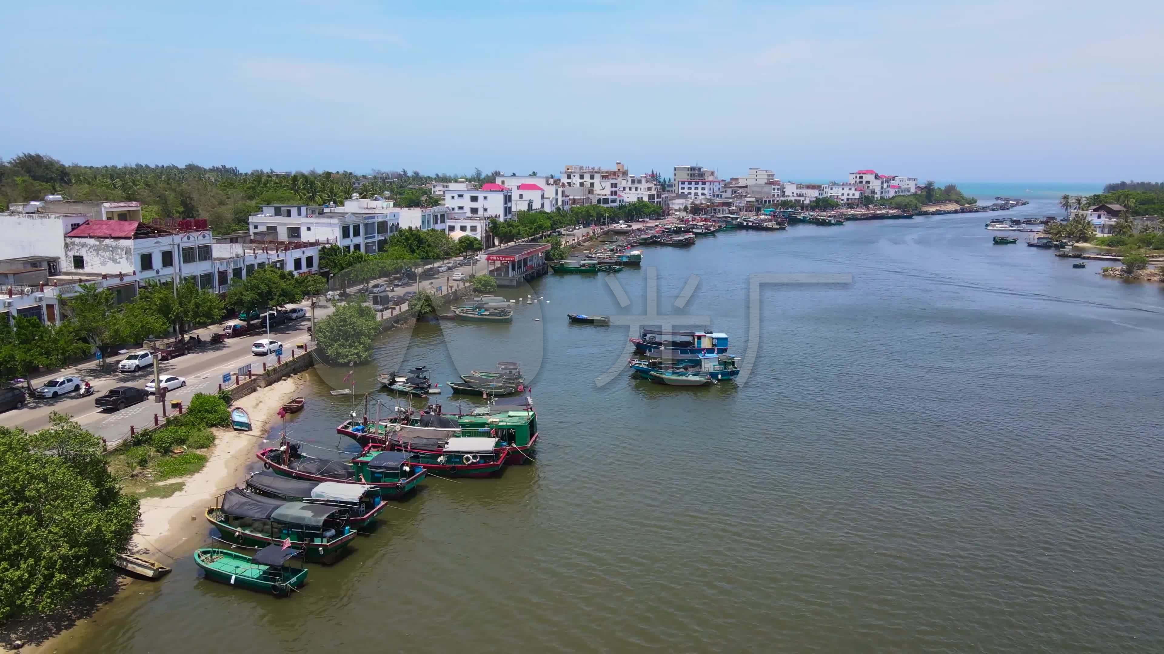 海南琼海潭门镇渔港_3840x2160_高清视频素材下载(编号:5931535)_实拍
