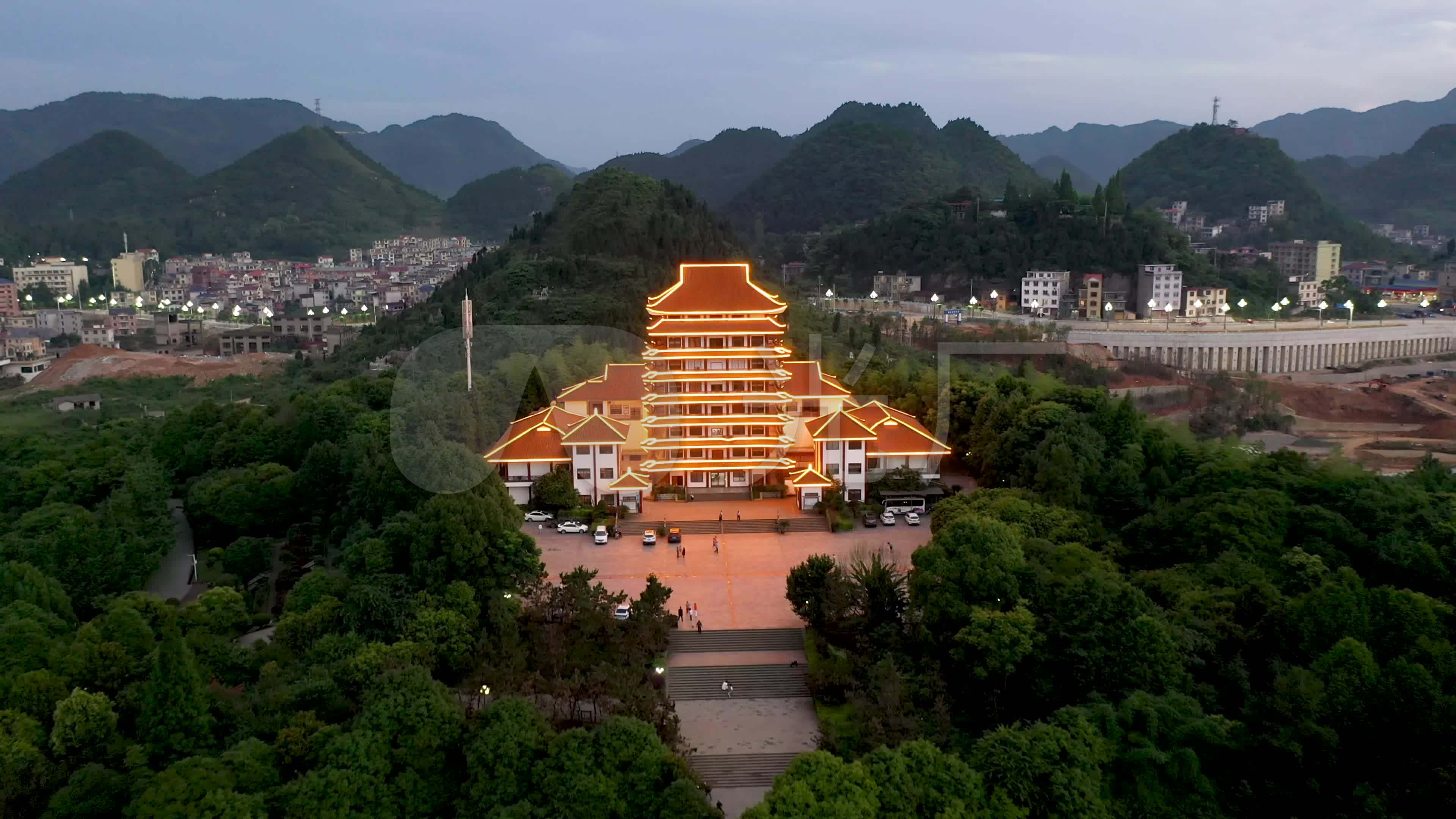 花垣县边城公园图书馆夜景(五)