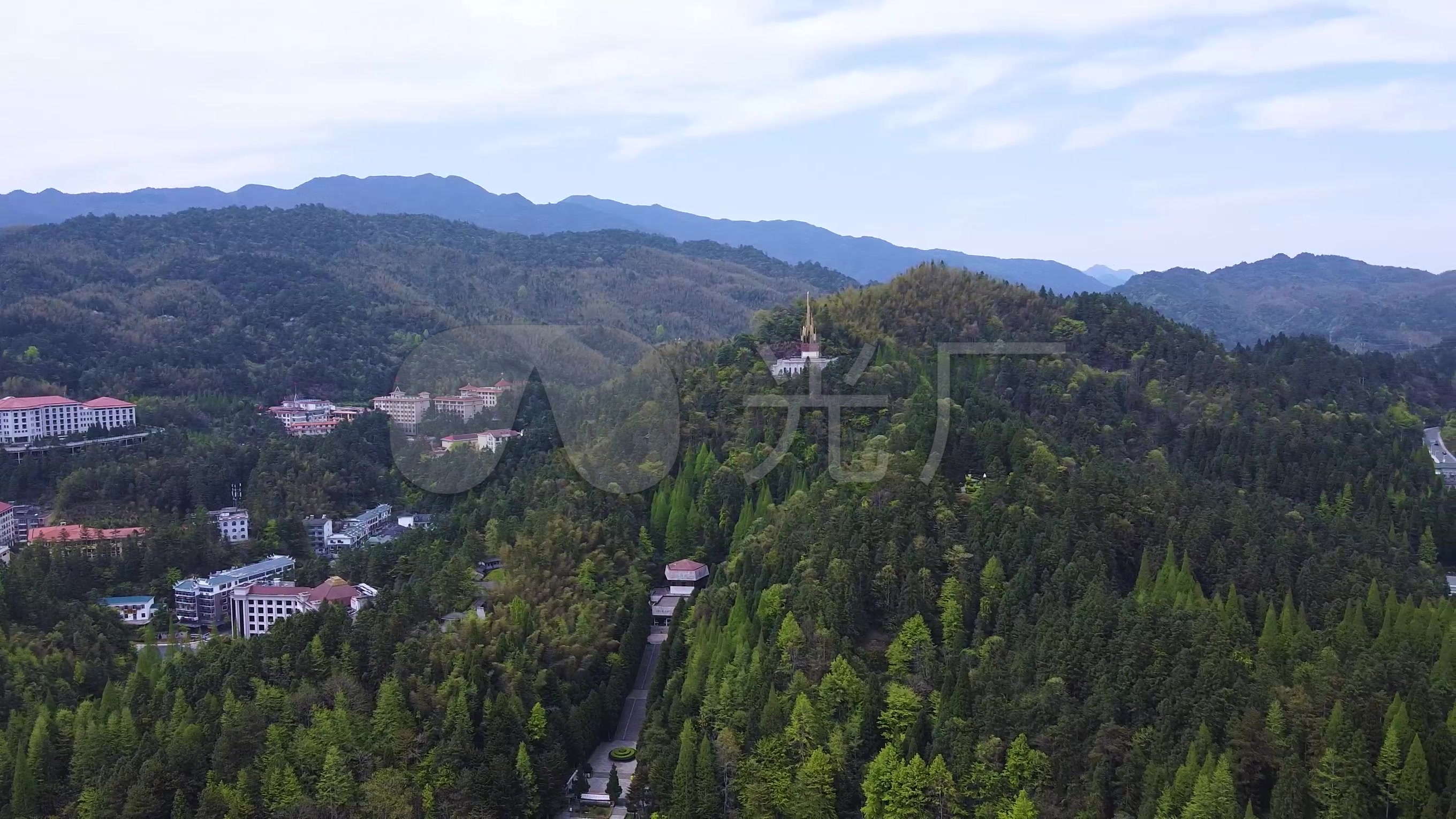 航拍江西井冈山风景区革命烈士纪念碑