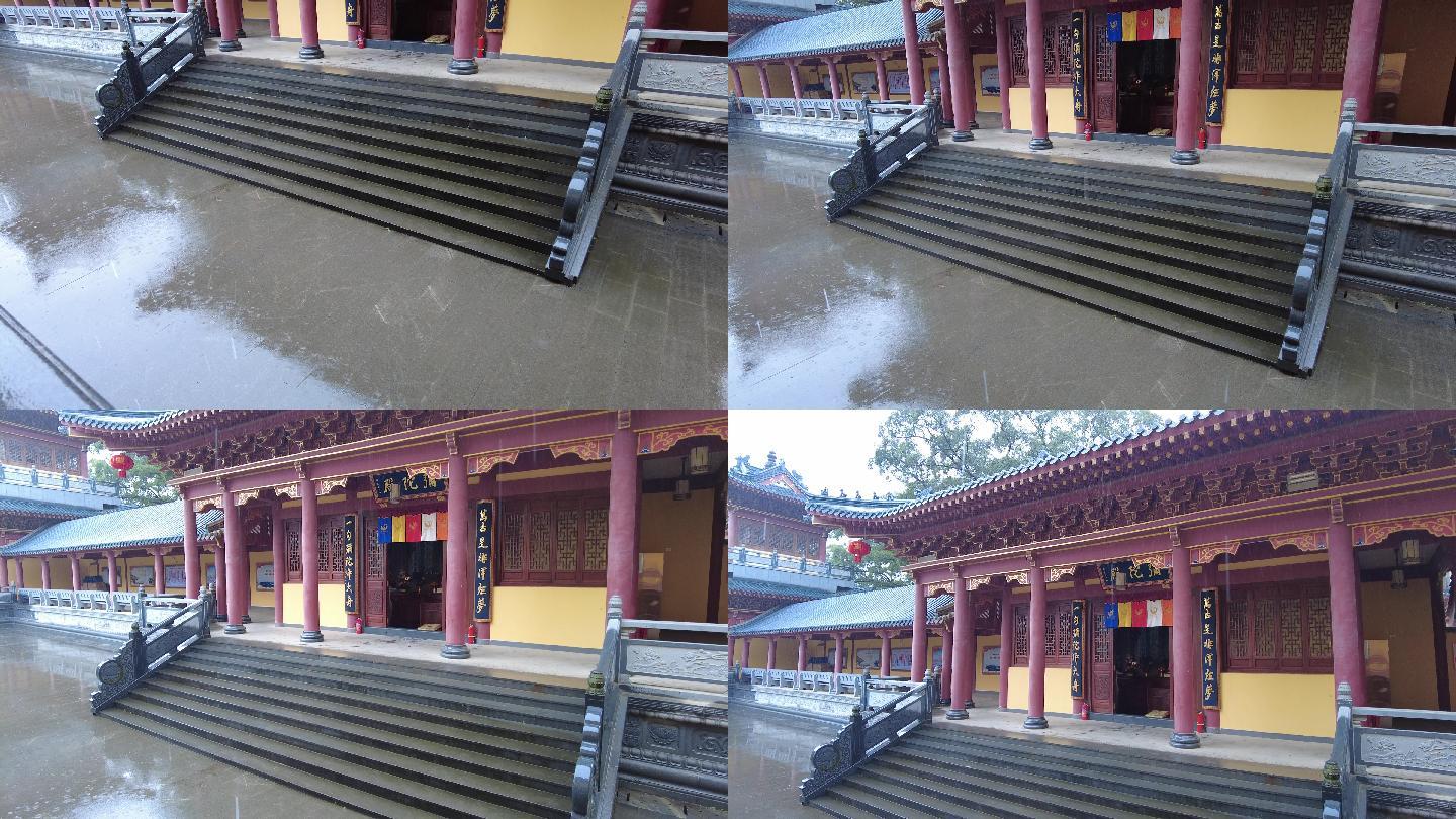 雨天寺庙大殿