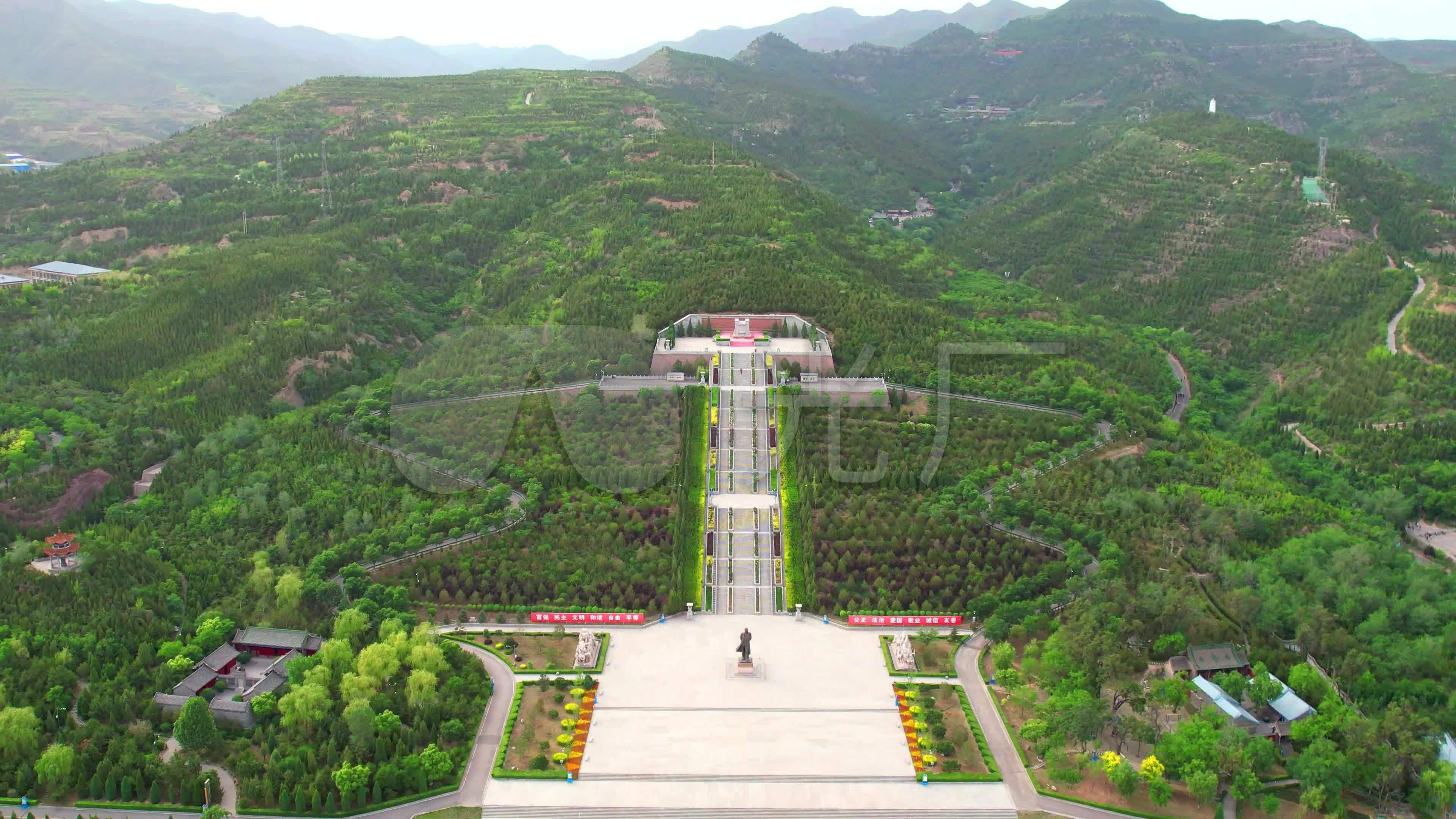 航拍山西交城县吕梁英雄纪念园