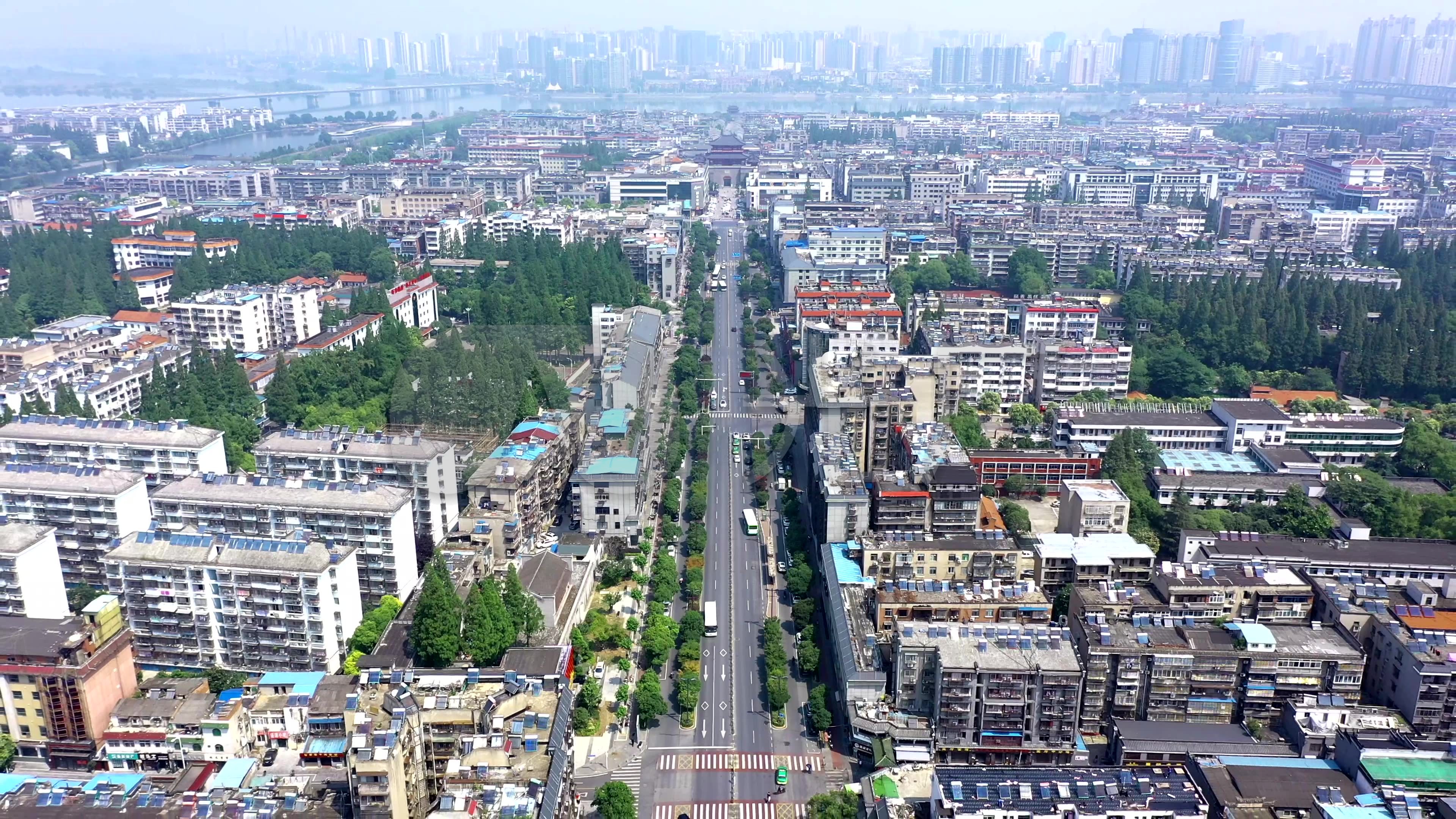 【4k】襄阳古城南街航拍_3840x2160_高清视频素材下载