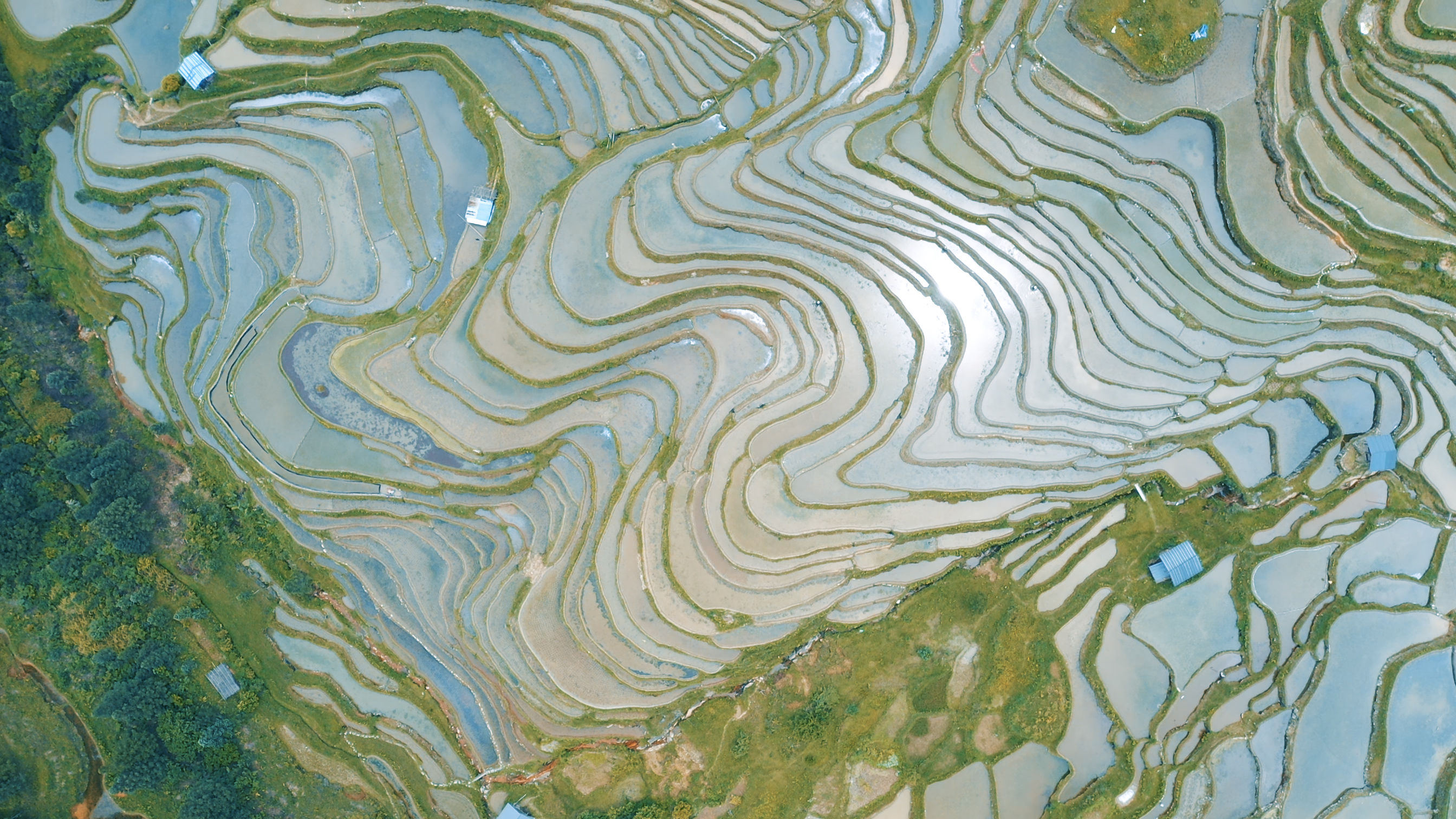 航拍梯田