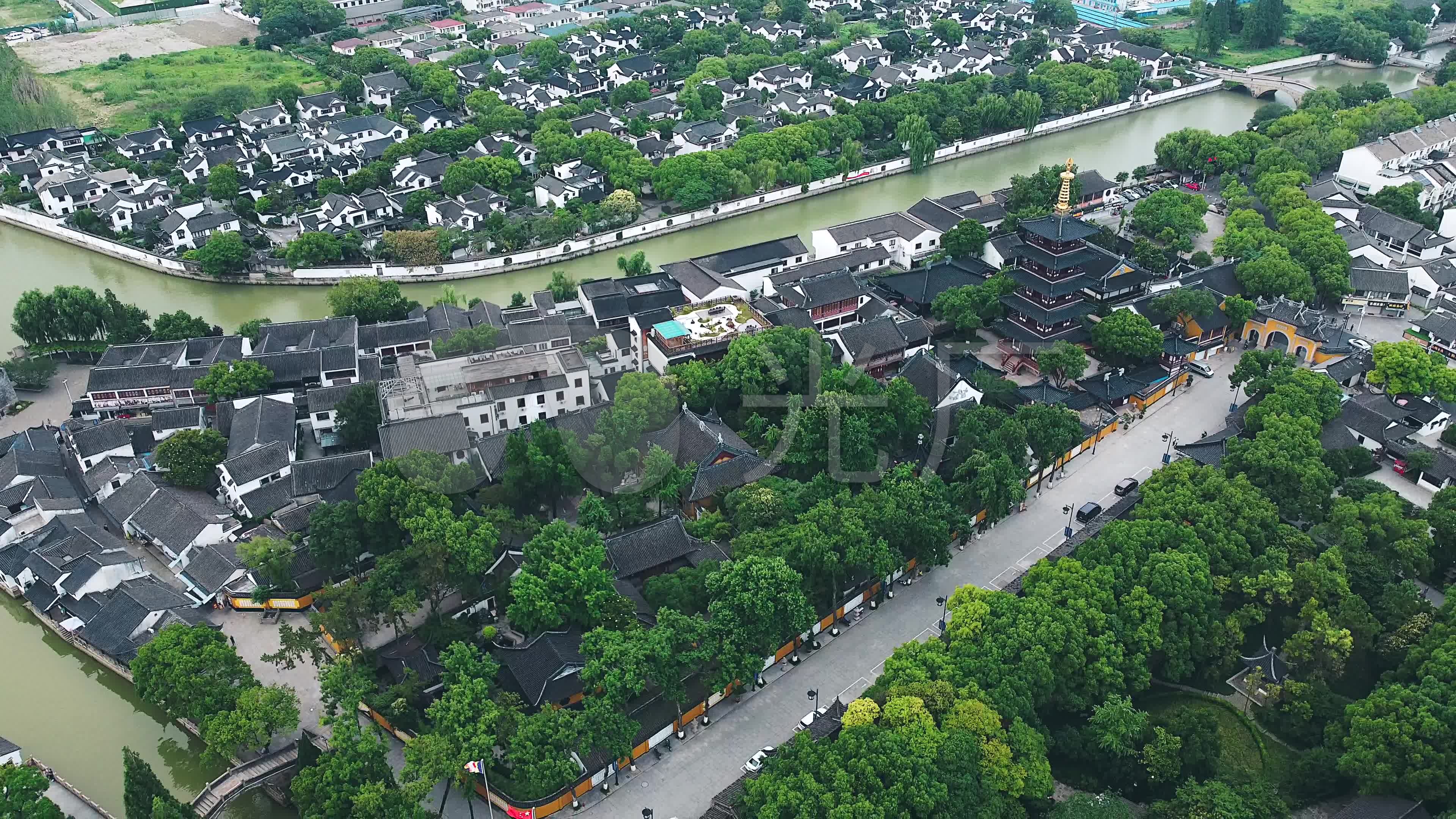 4k航拍苏州寒山寺_3840x2160_高清视频素材下载(编号:5965134)_实拍