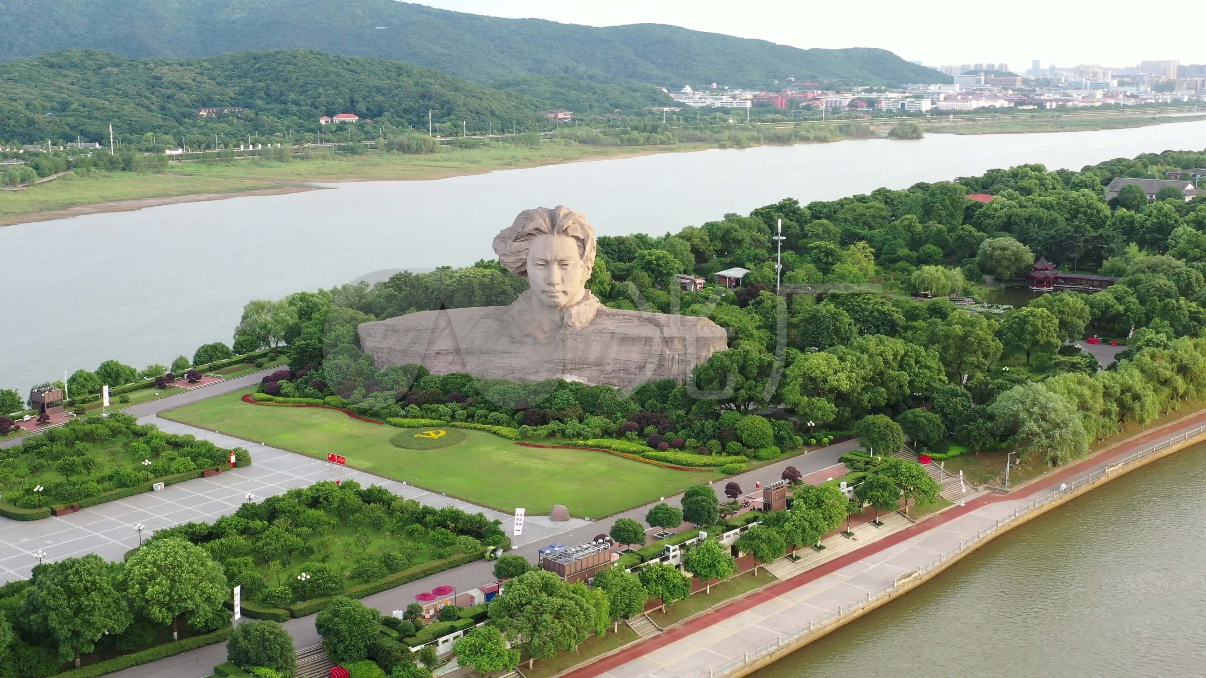 4k航拍长沙橘子洲头_3840x2160_高清视频素材下载(:)