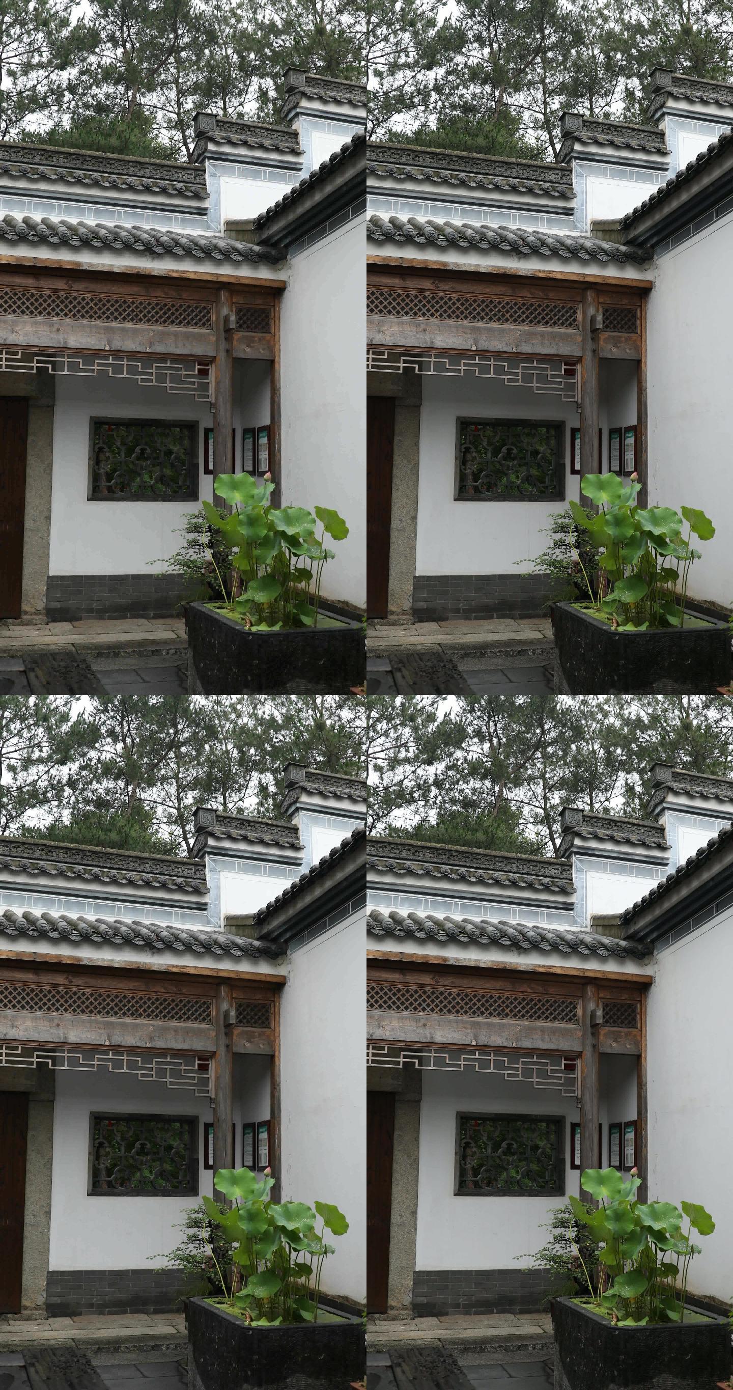 4k竖屏,江南徽派建筑,可上下裁切后做横构图使用