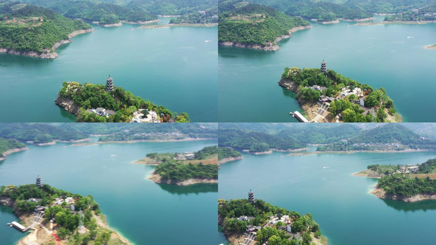 陕西安康景点瀛湖翠屏道绿水青山
