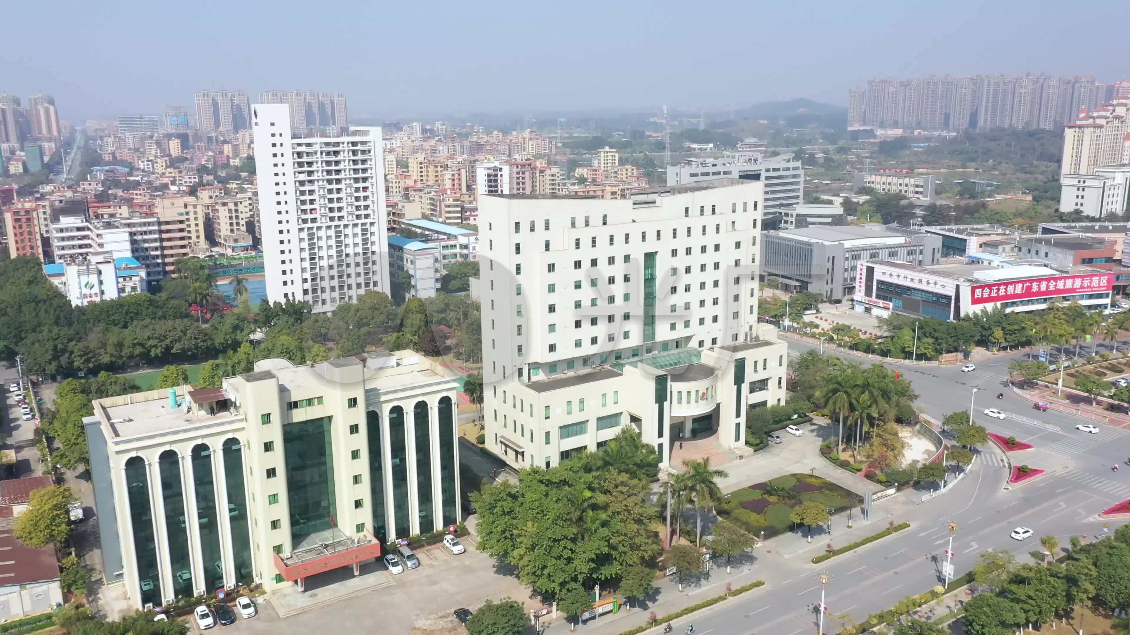 广东省肇庆市四会市市府广场_3840x2160_高清视频素材下载(编号
