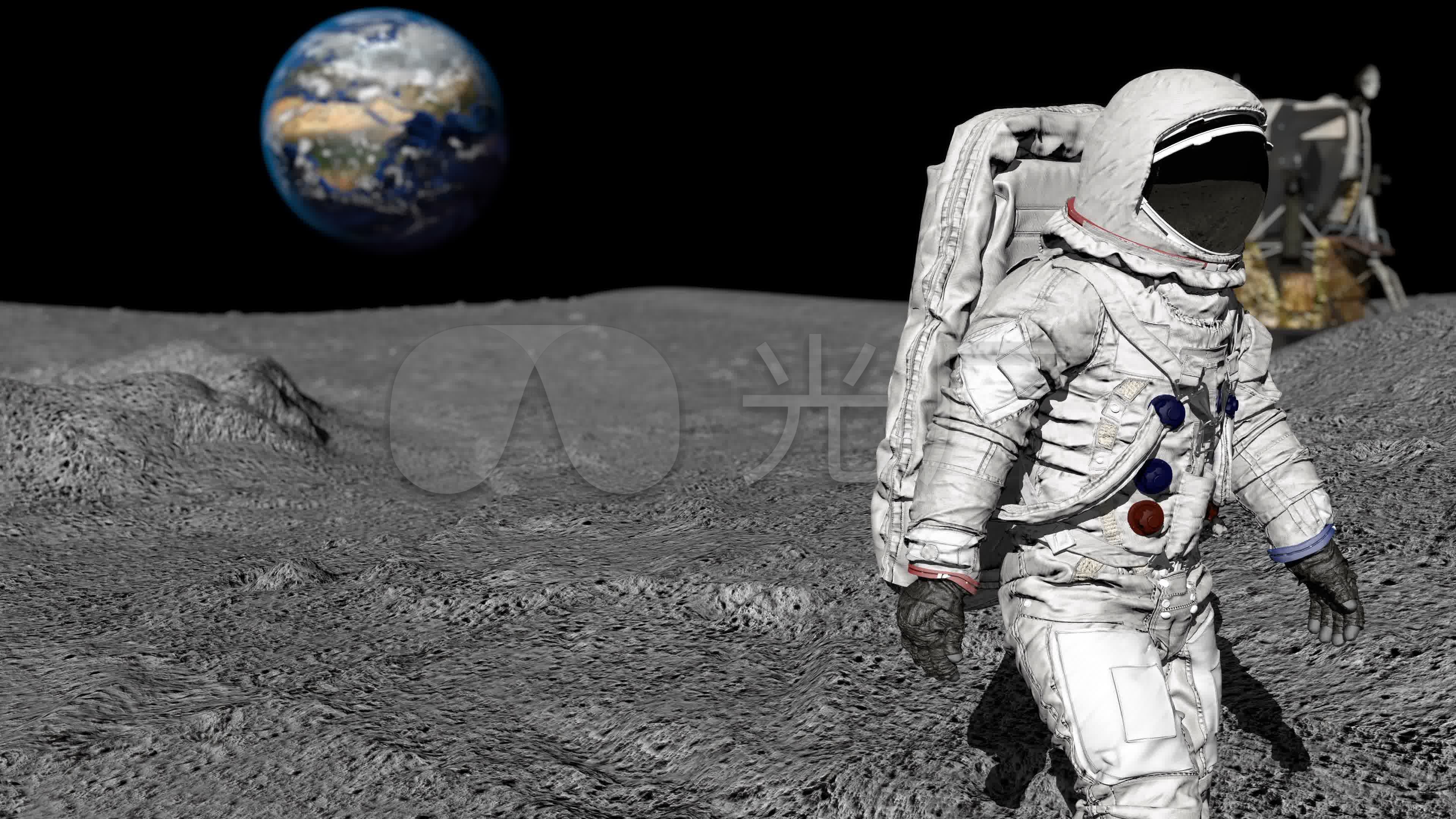 在月球上行走的宇航员.
