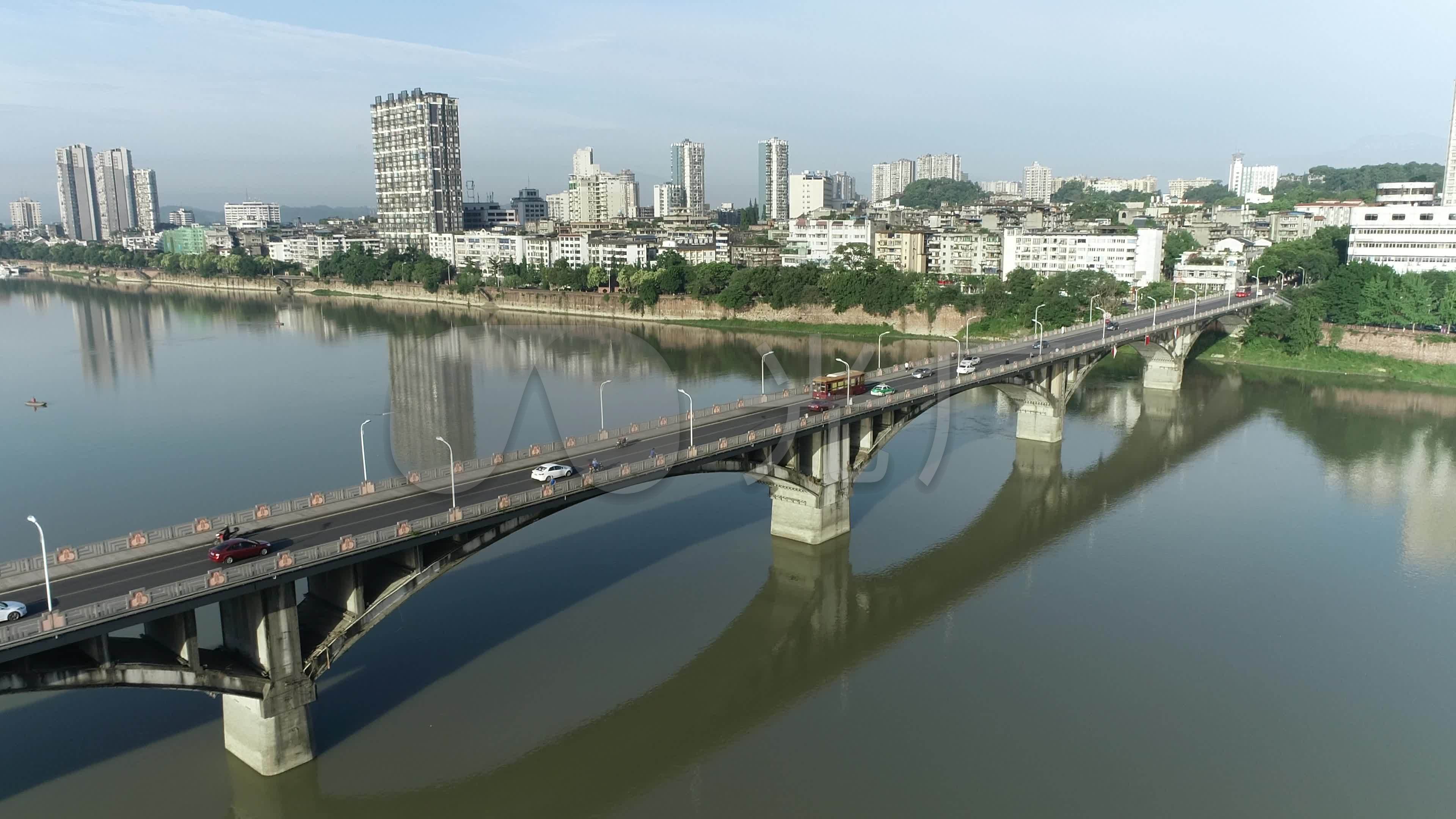 乐山岷江一桥5_3840x2160_高清视频素材下载(编号:)