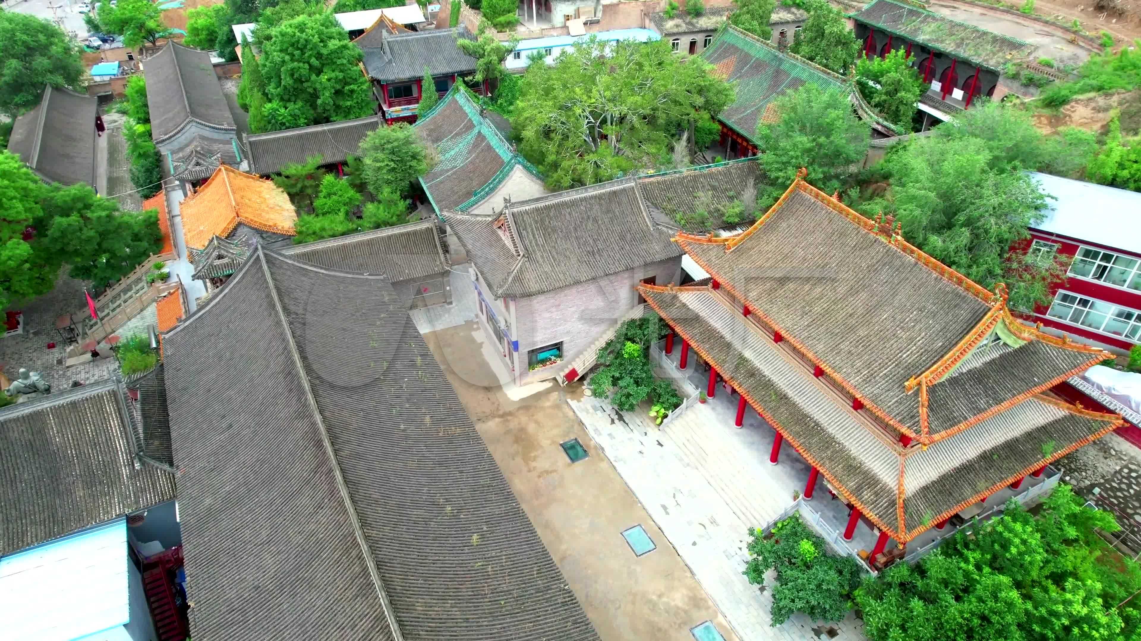航拍山西太原白云寺4k_3840x2160_高清视频素材下载(编号:5985396)