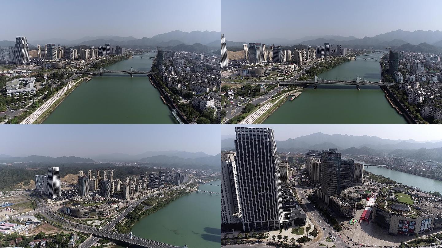 衢州常山县城市航拍风景镜头组