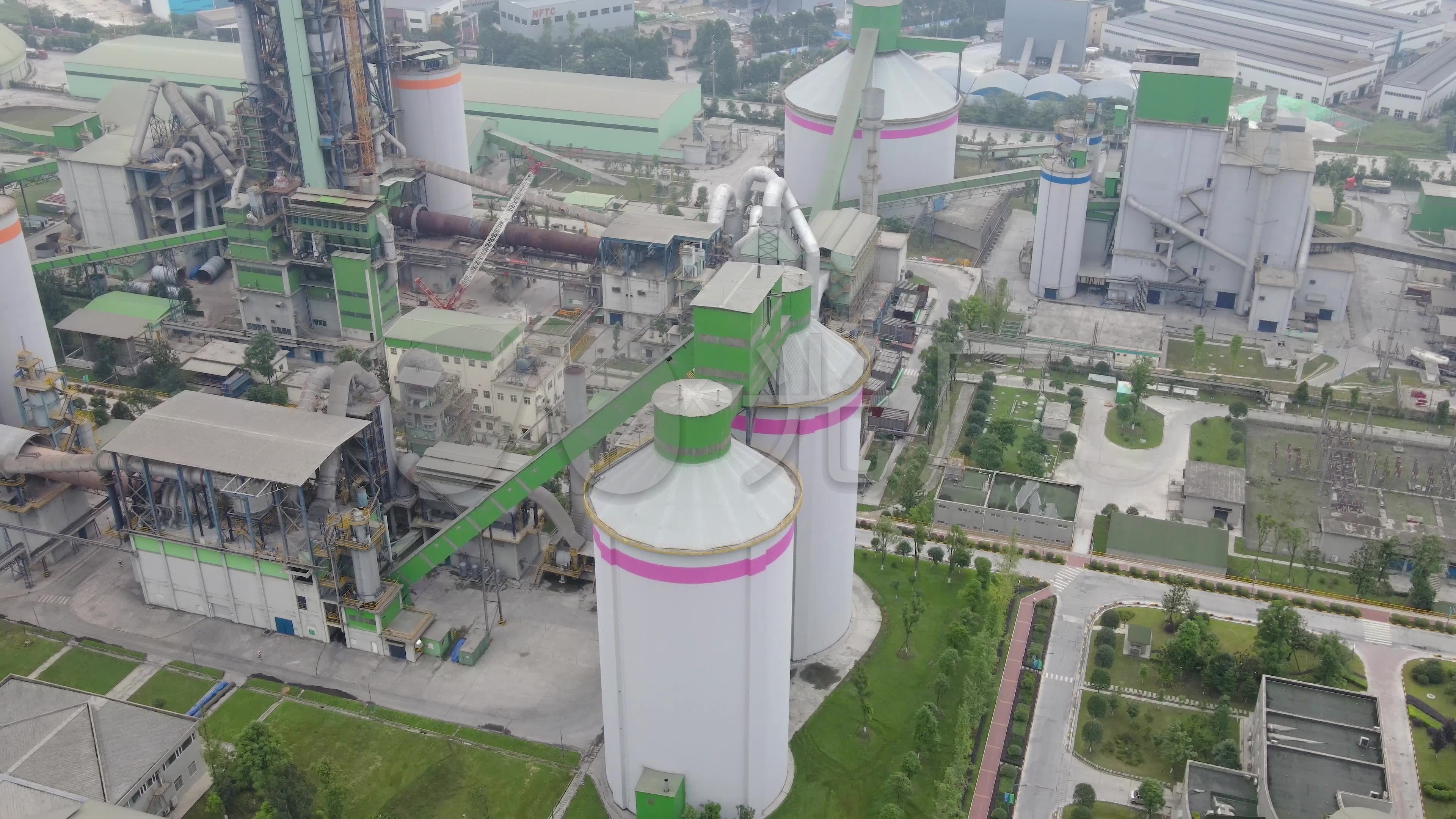 大型工业园区现代化水泥厂航拍_3840x2160_高清视频