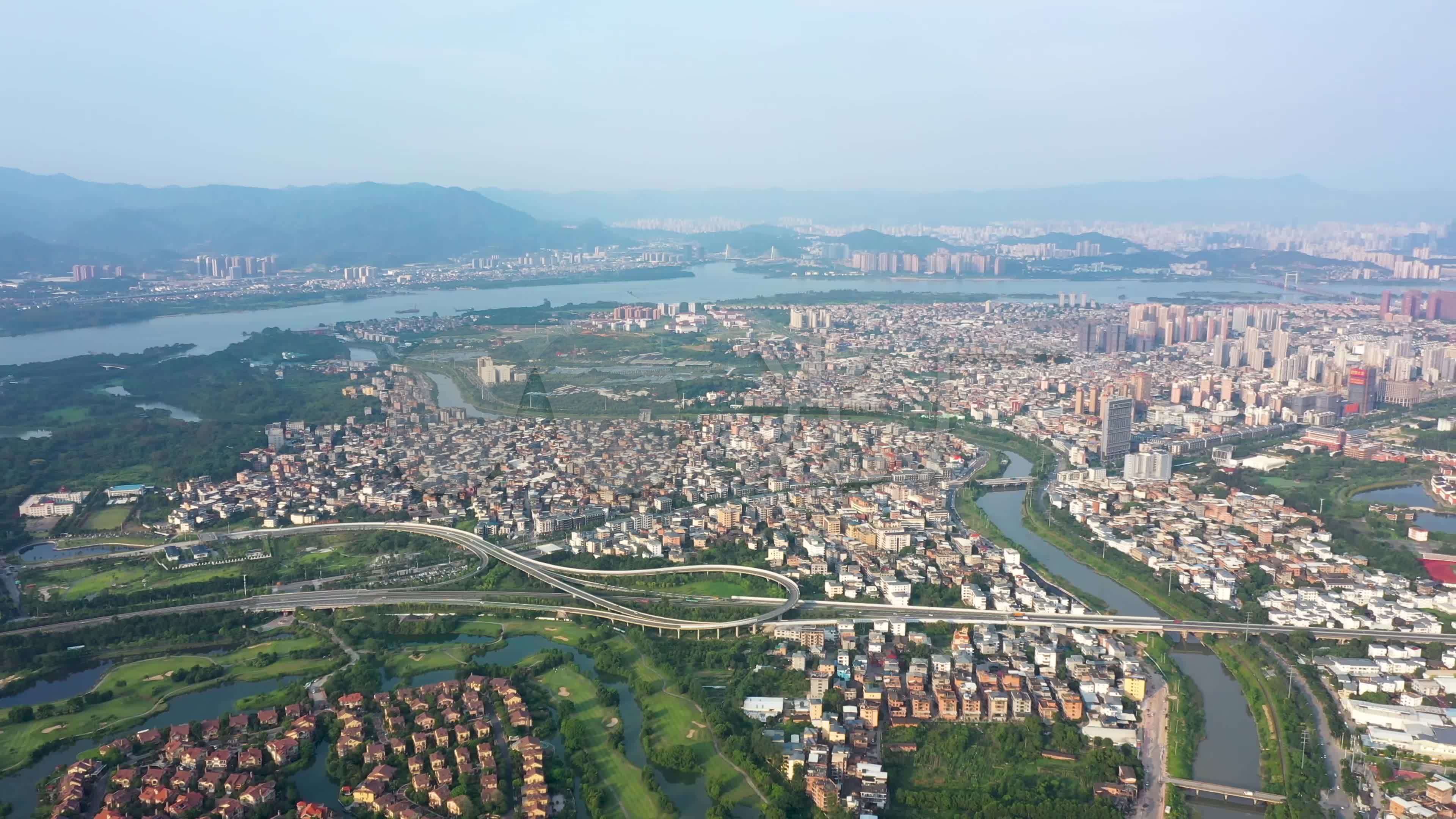 福州闽侯大学城空景航拍_3840x2160_高清视频素材下载(编号:5996253)