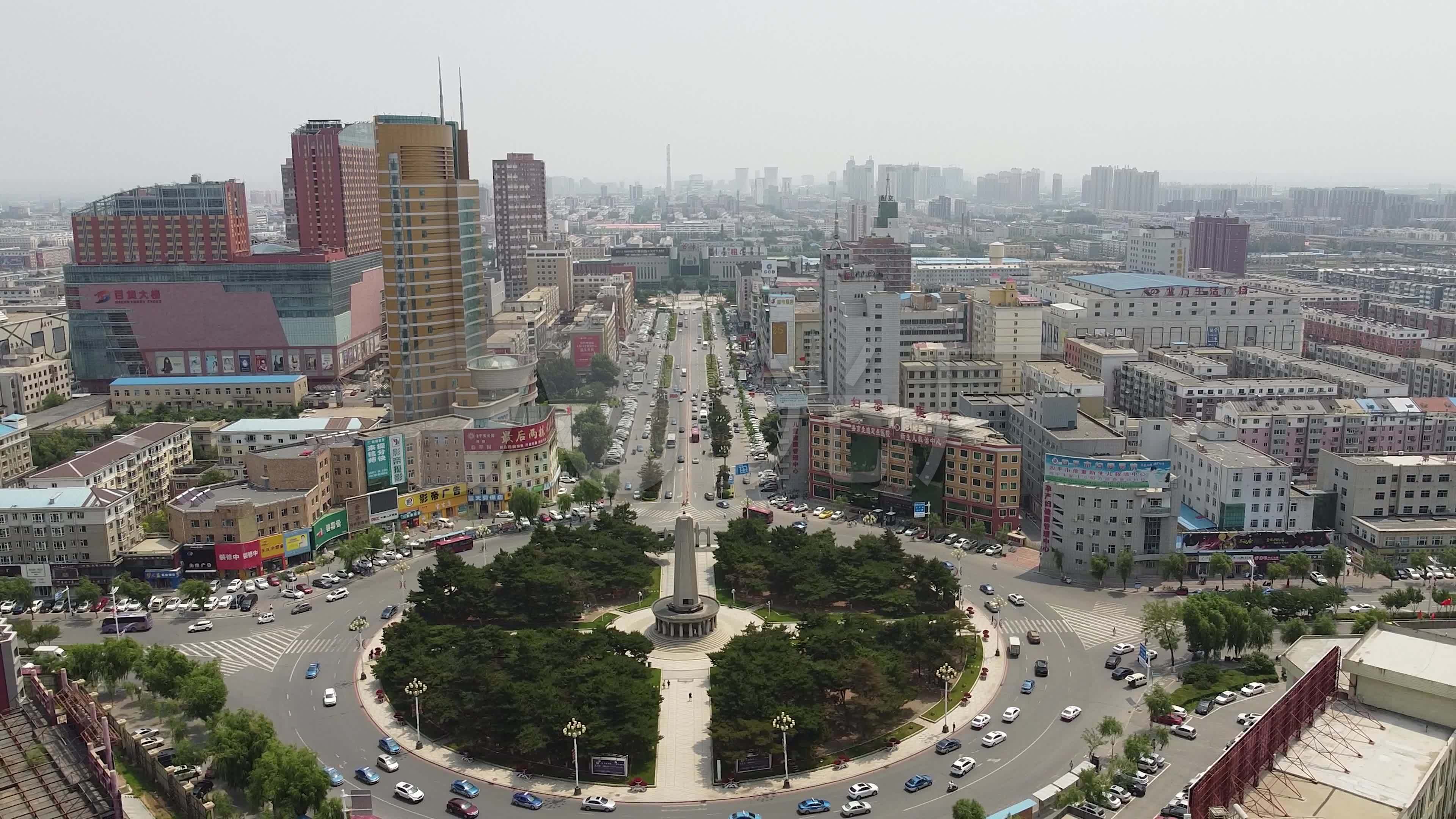 四平地标航拍素材辽宁省四平市城