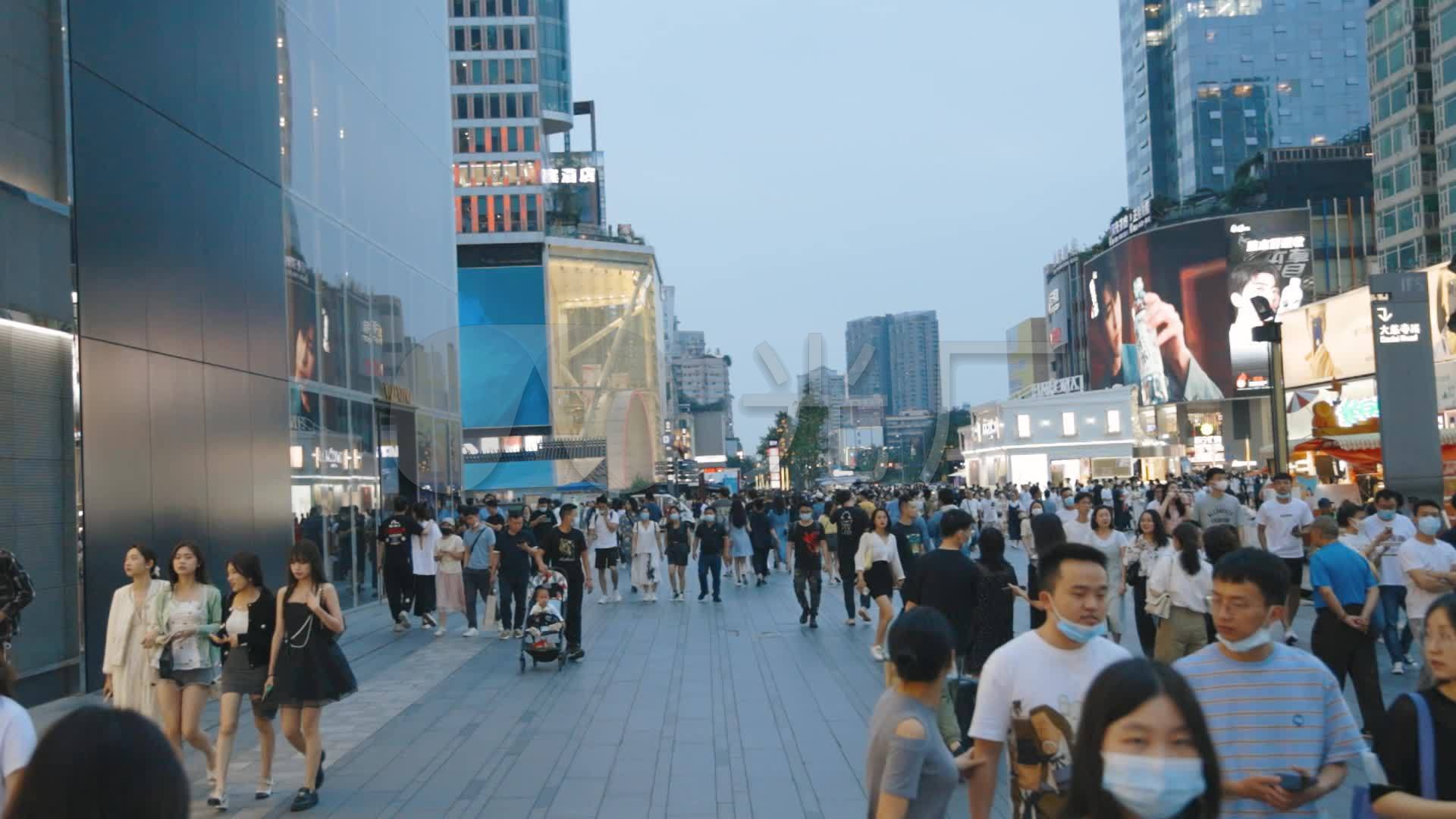 成都春熙路ifs夜景升格素材