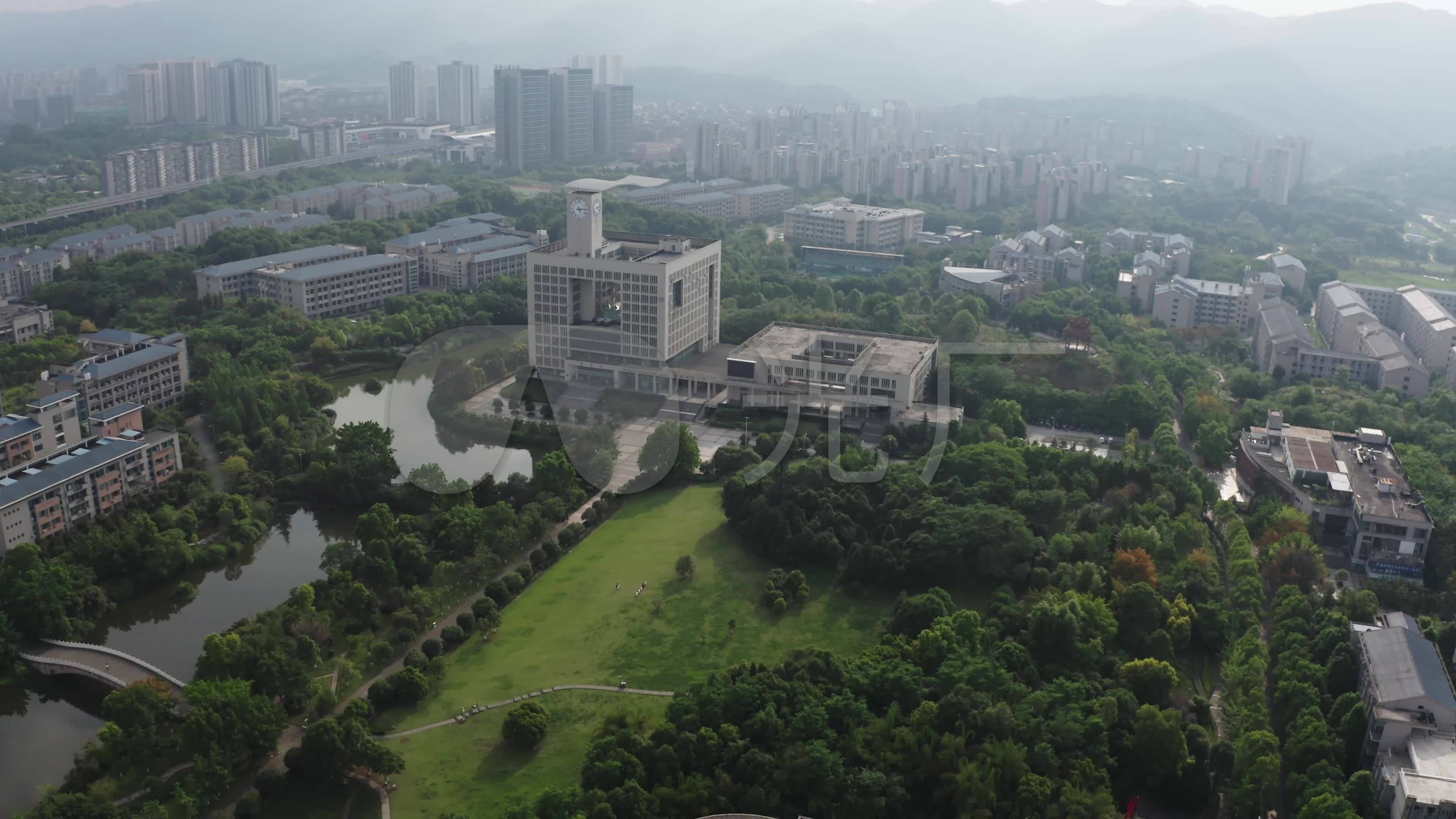 4k重庆师范大学校园风景航拍34个片段_3840x2160_高清