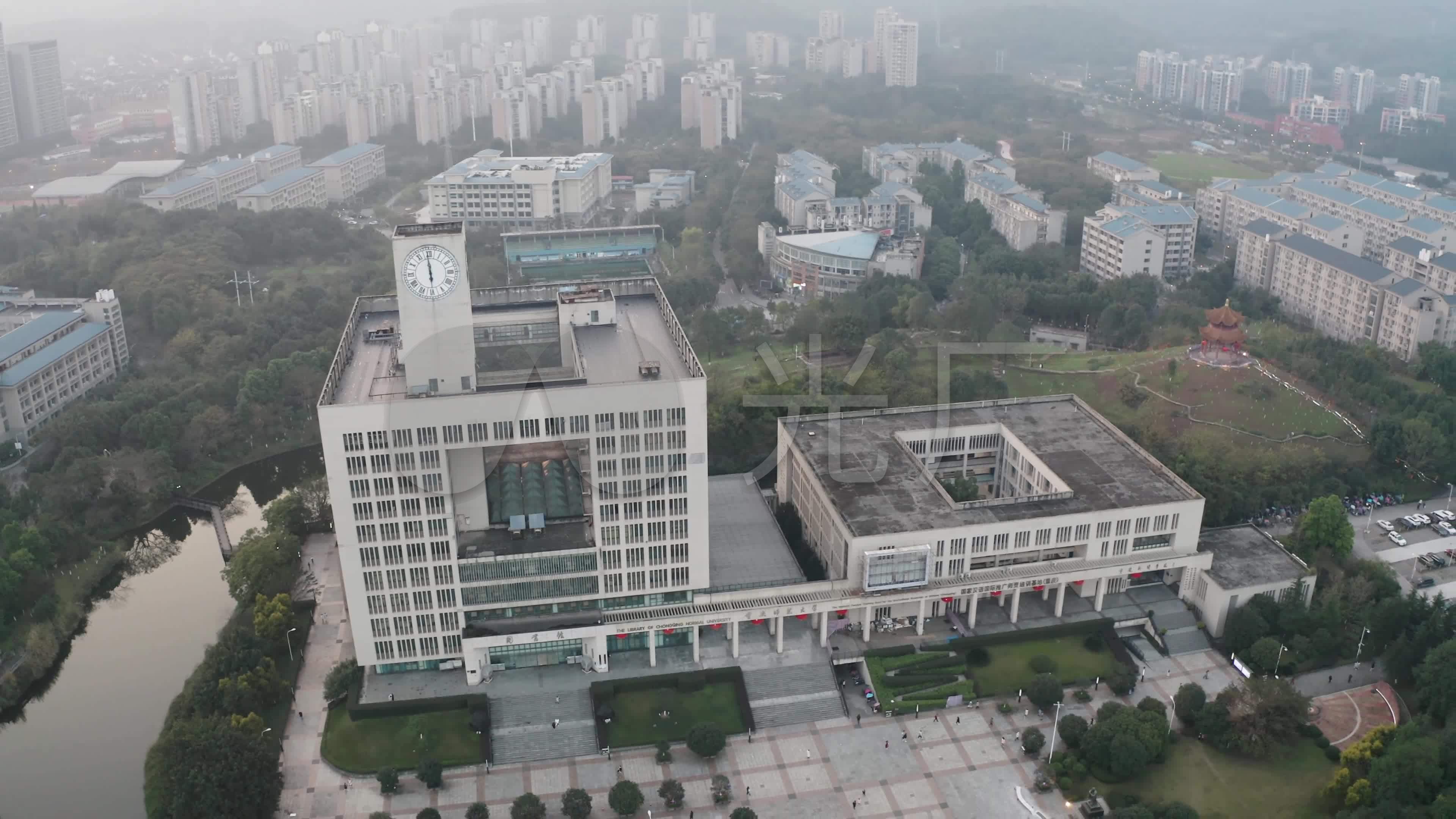 4k重庆师范大学校园风景航拍34个片段_3840x2160_高清
