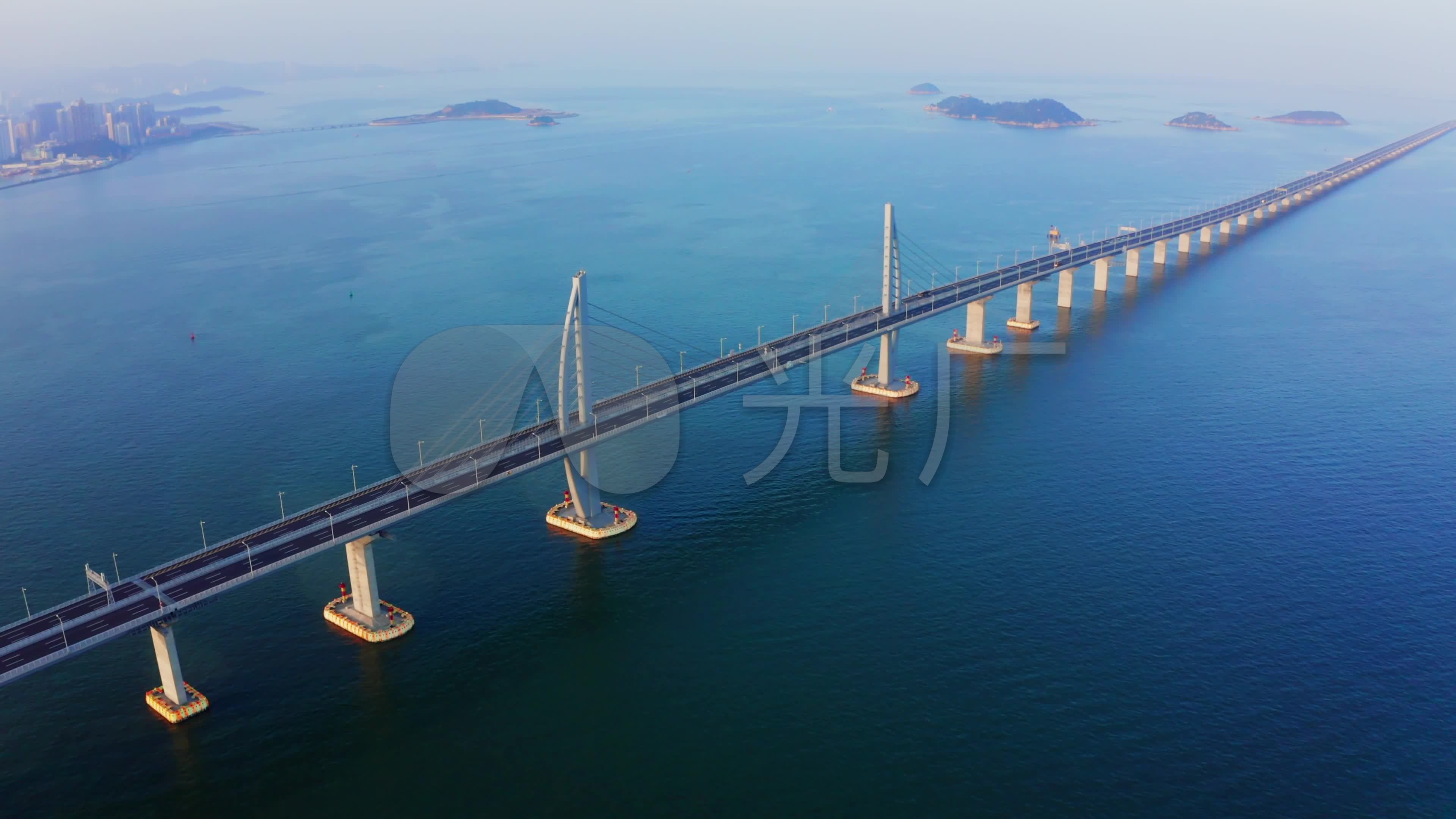 港珠澳大桥鸟瞰图_3840x2160_高清视频素材下载(编号