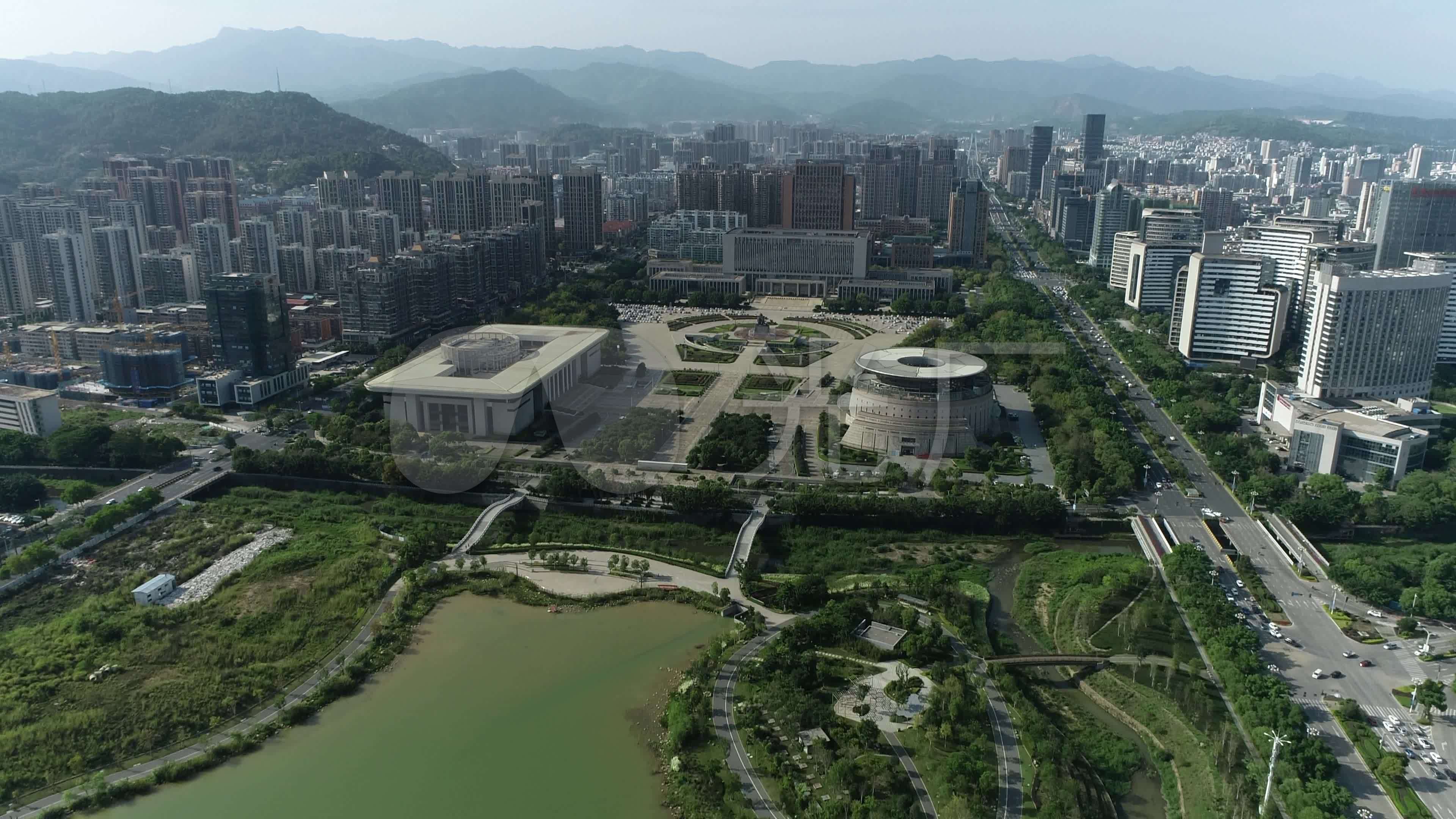 龙岩市政府航拍3_3840x2160_高清视频素材下载(编号:6016688)_实拍