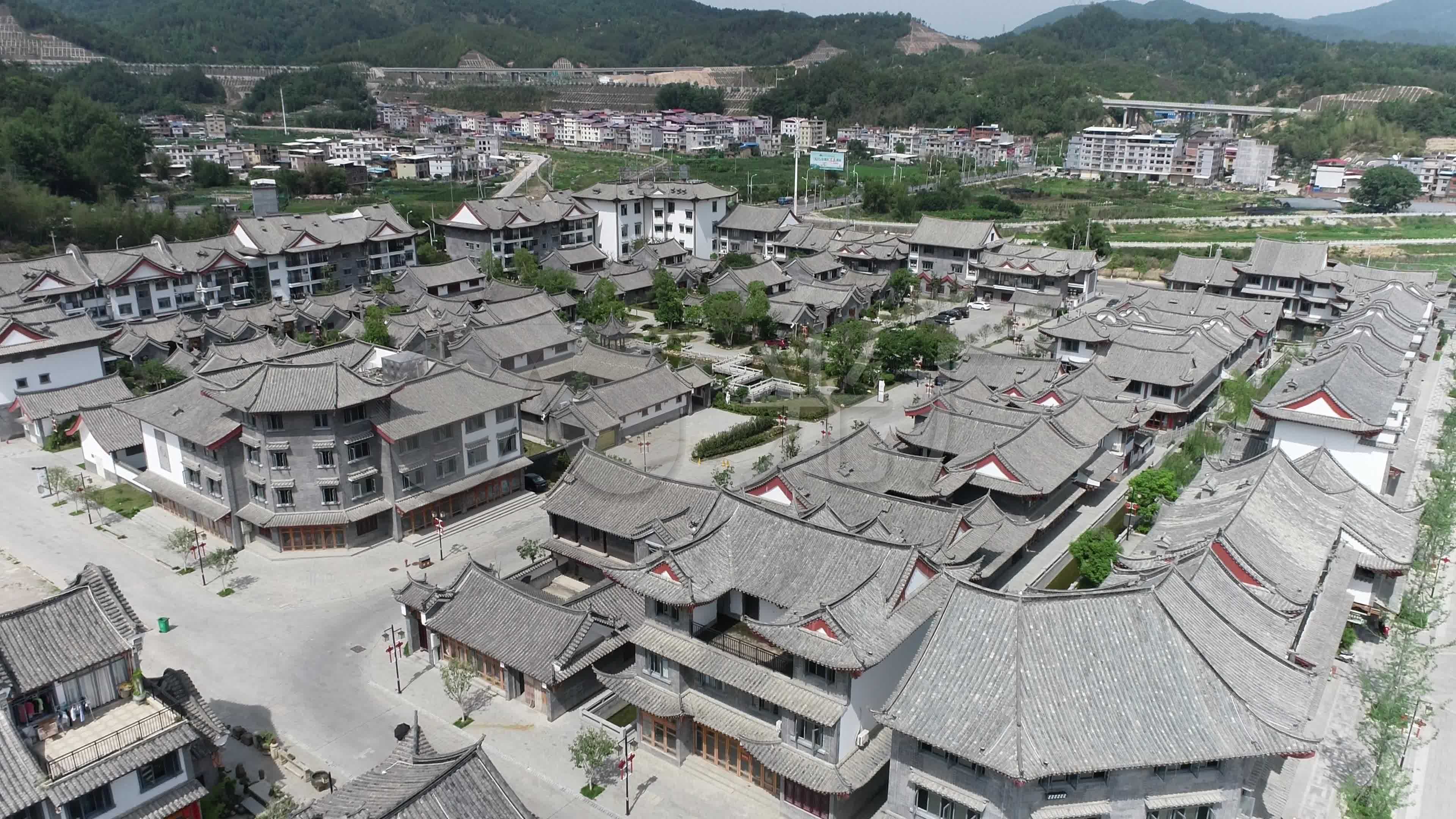 龙岩市永定区客家古镇2_3840x2160_高清视频素材下载