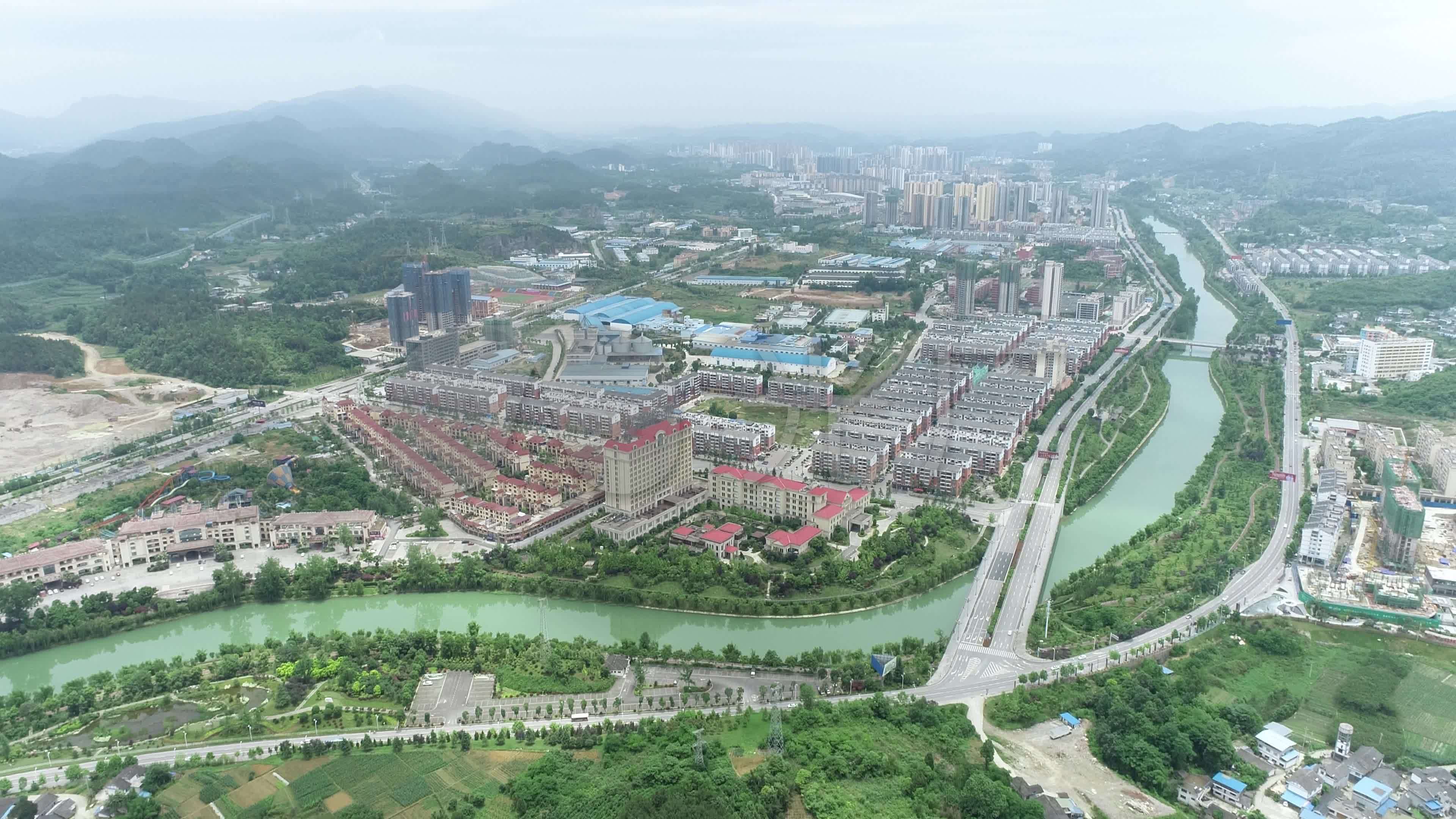 湄潭县航拍全景