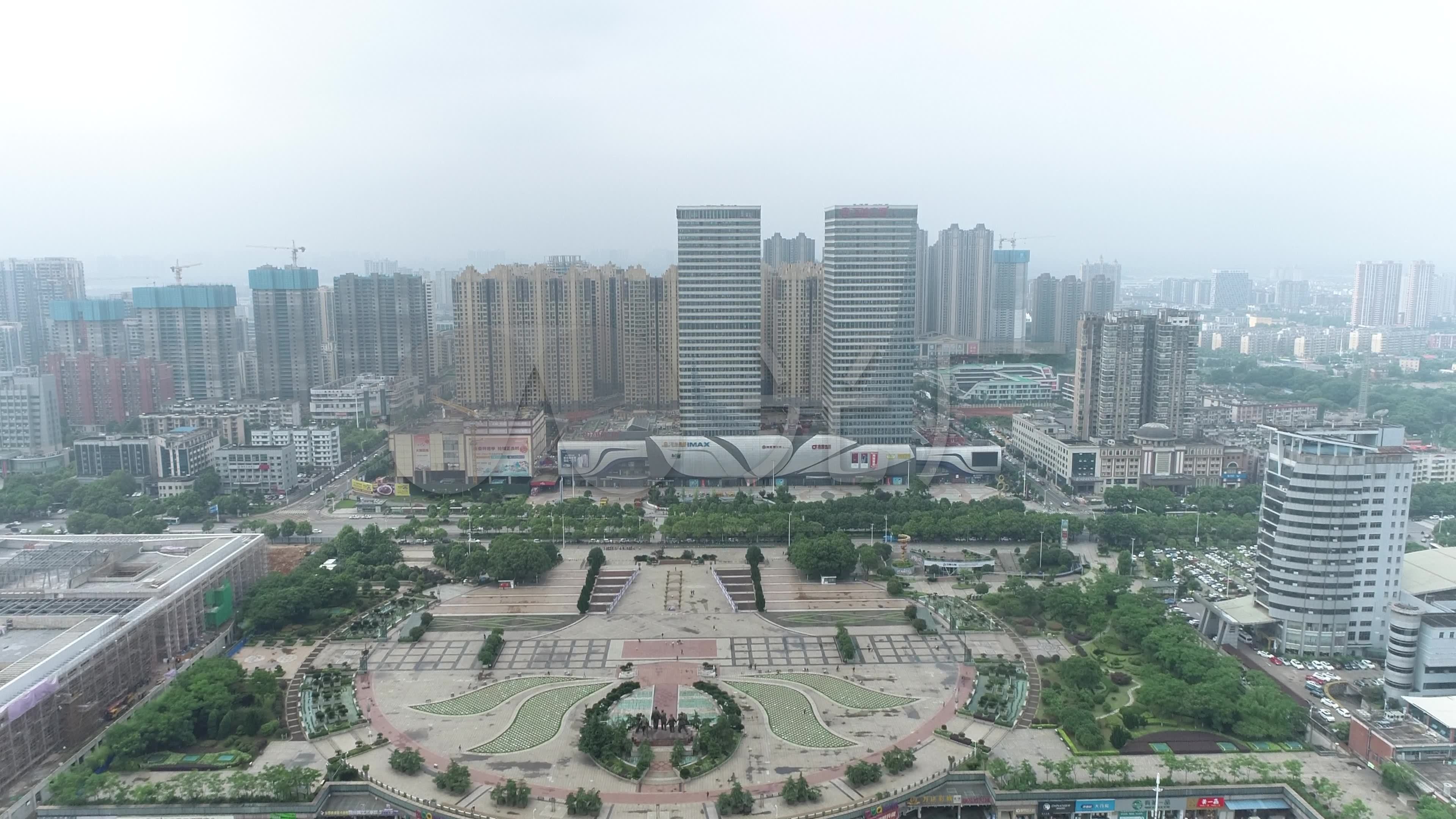 湘潭东方红广场航拍_3840x2160_高清视频素材下载(:)
