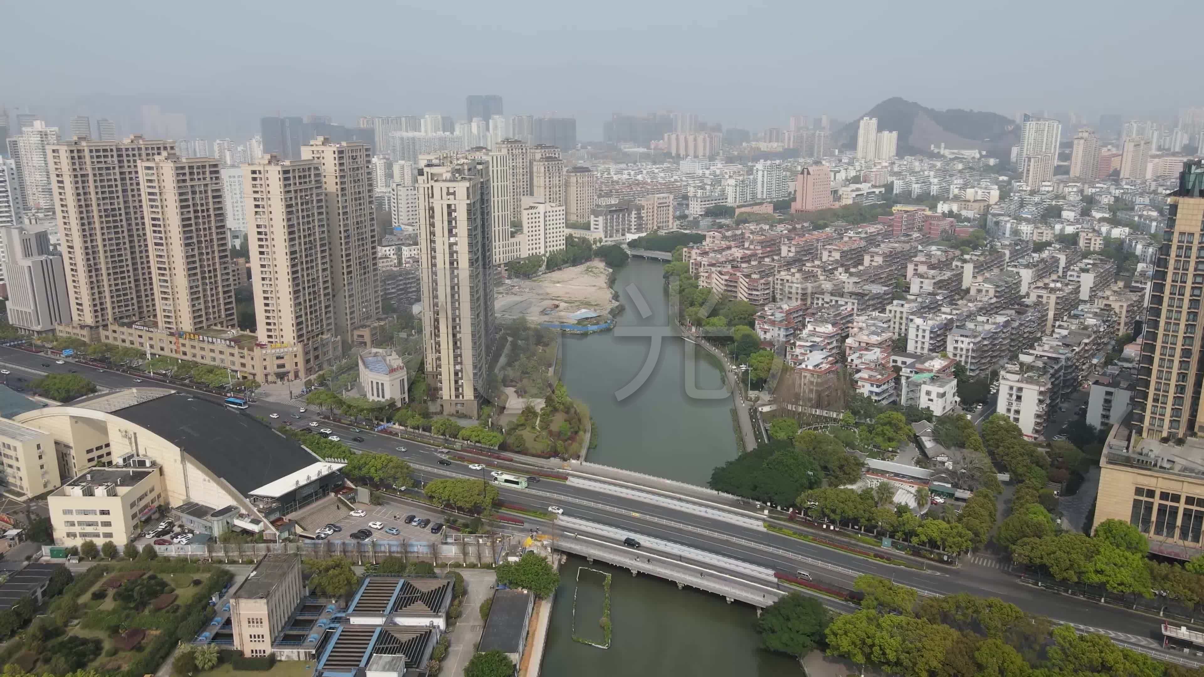 航拍浙江温州城市景观 4k