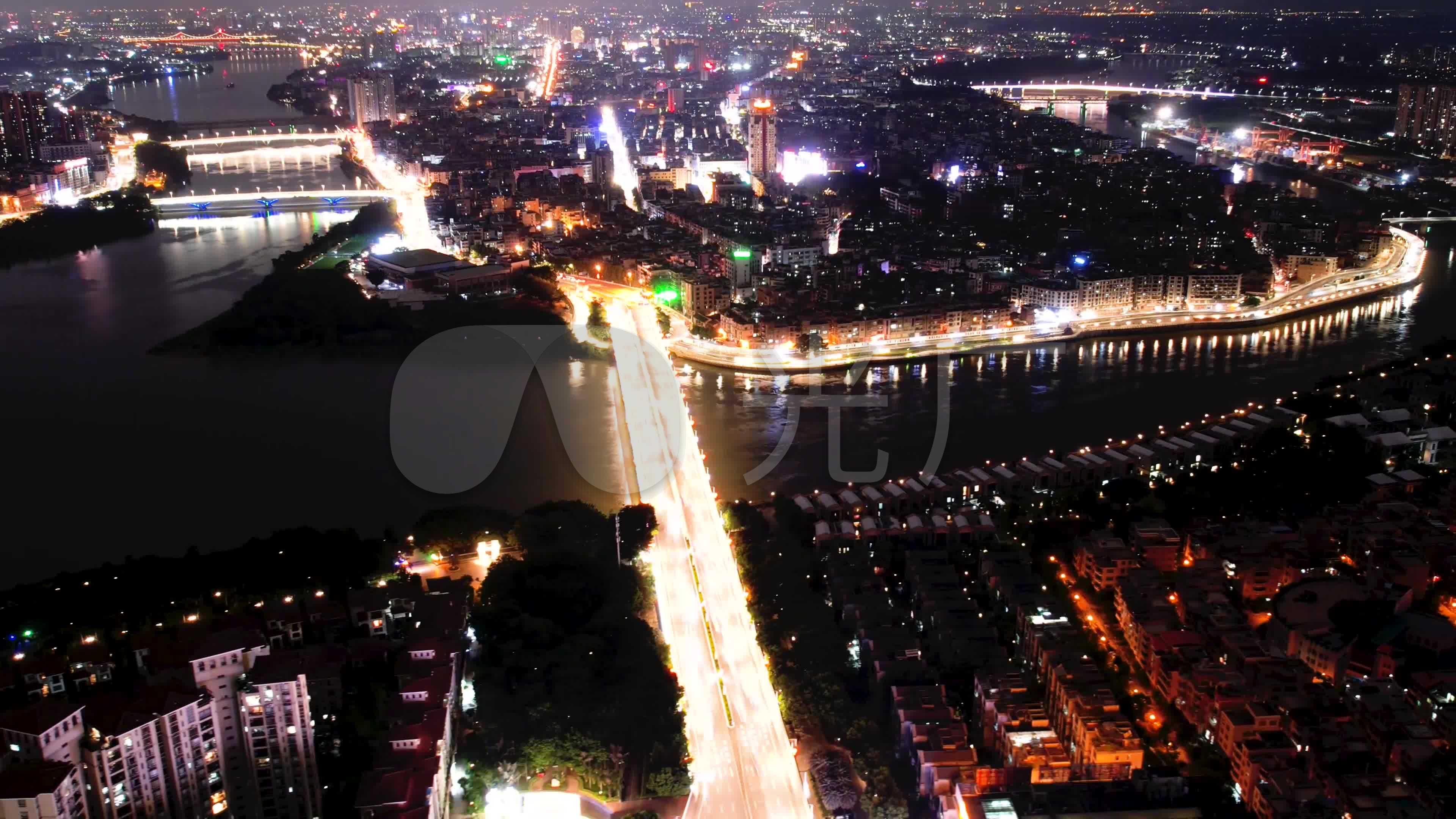 东莞石龙夜景延时航拍