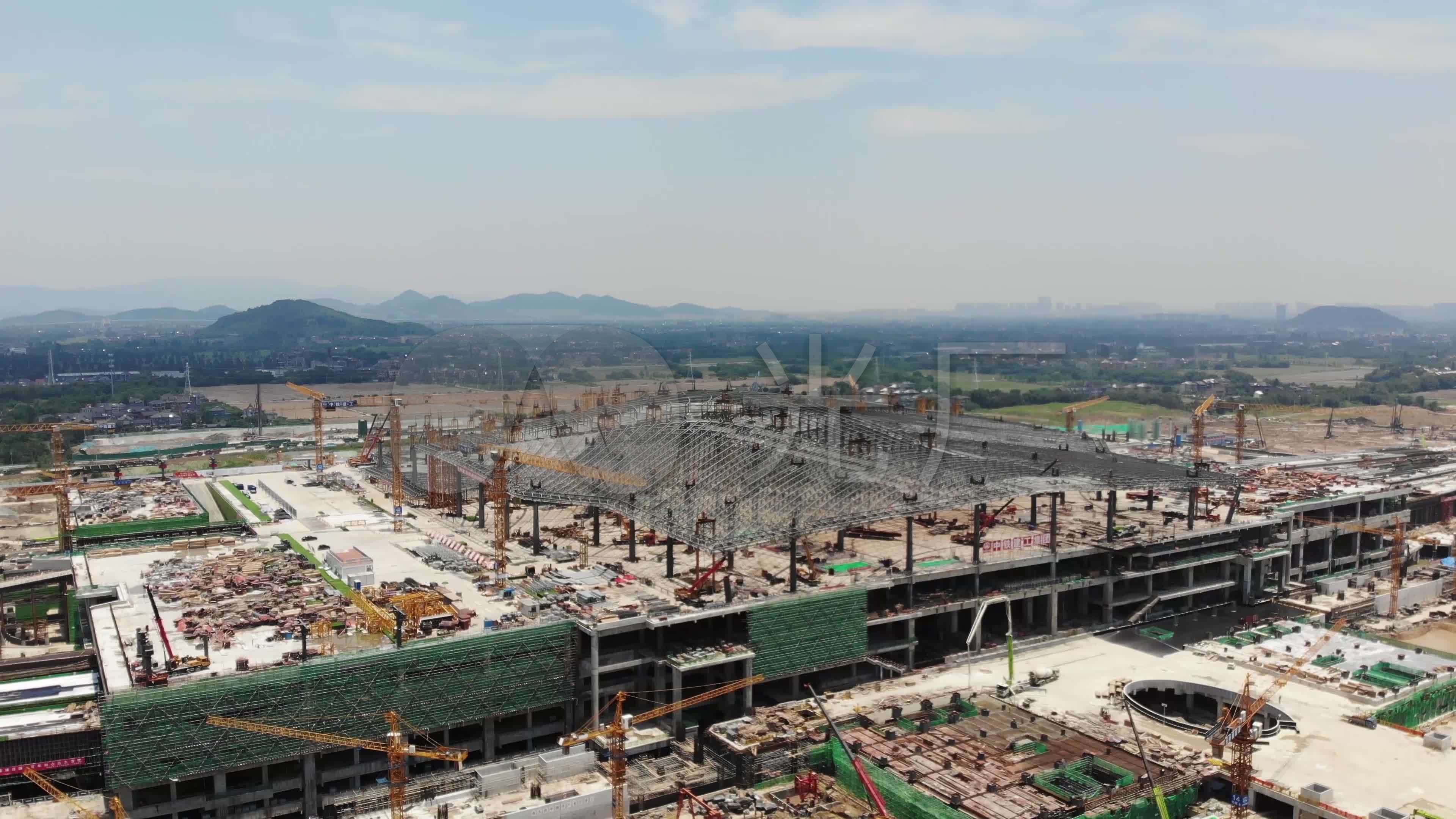 建设中的杭州西站航拍4k_3840x2160_高清视频素材下载