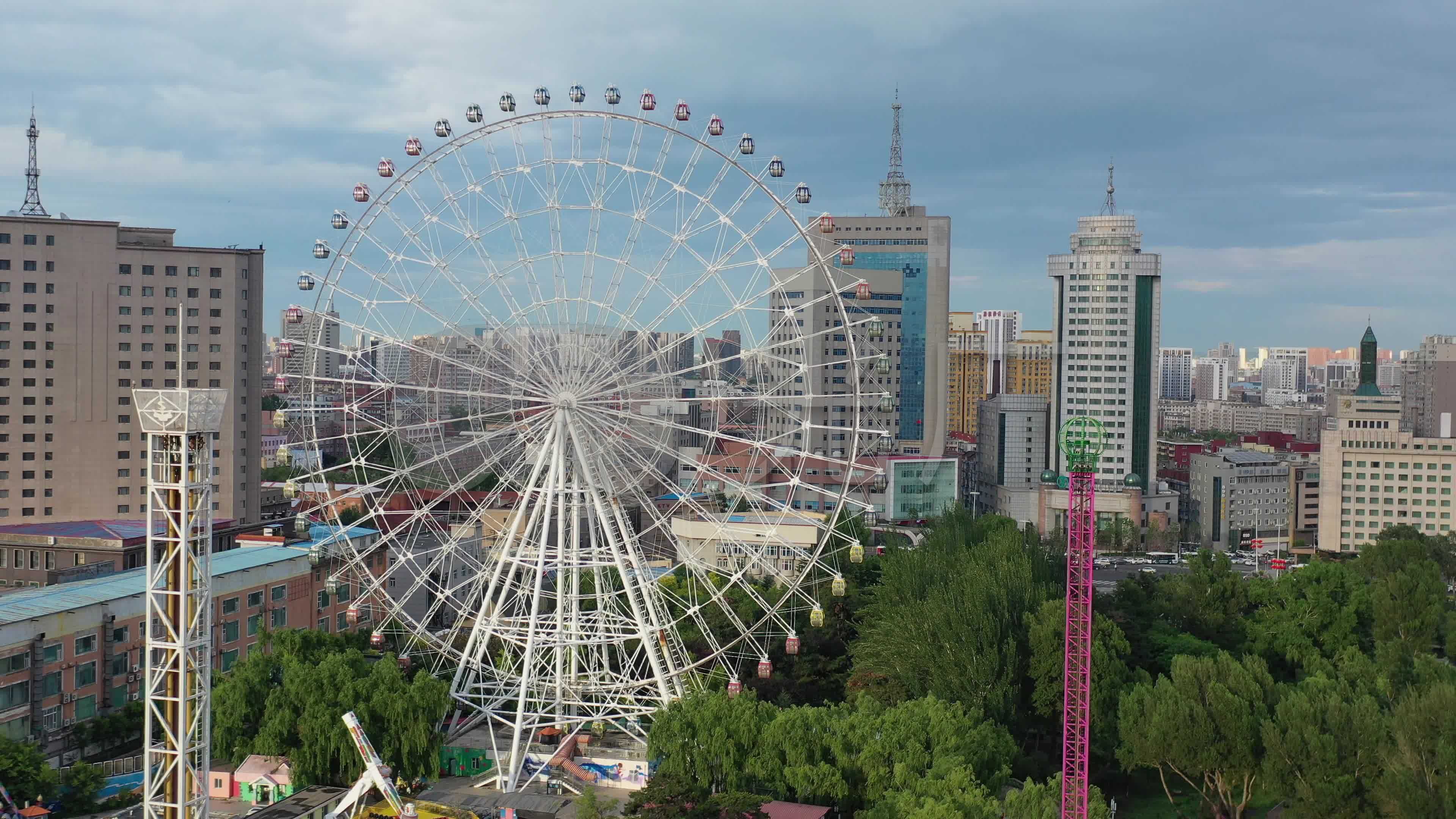 长春胜利公园摩天轮_3840x2160_高清视频素材下载(:)
