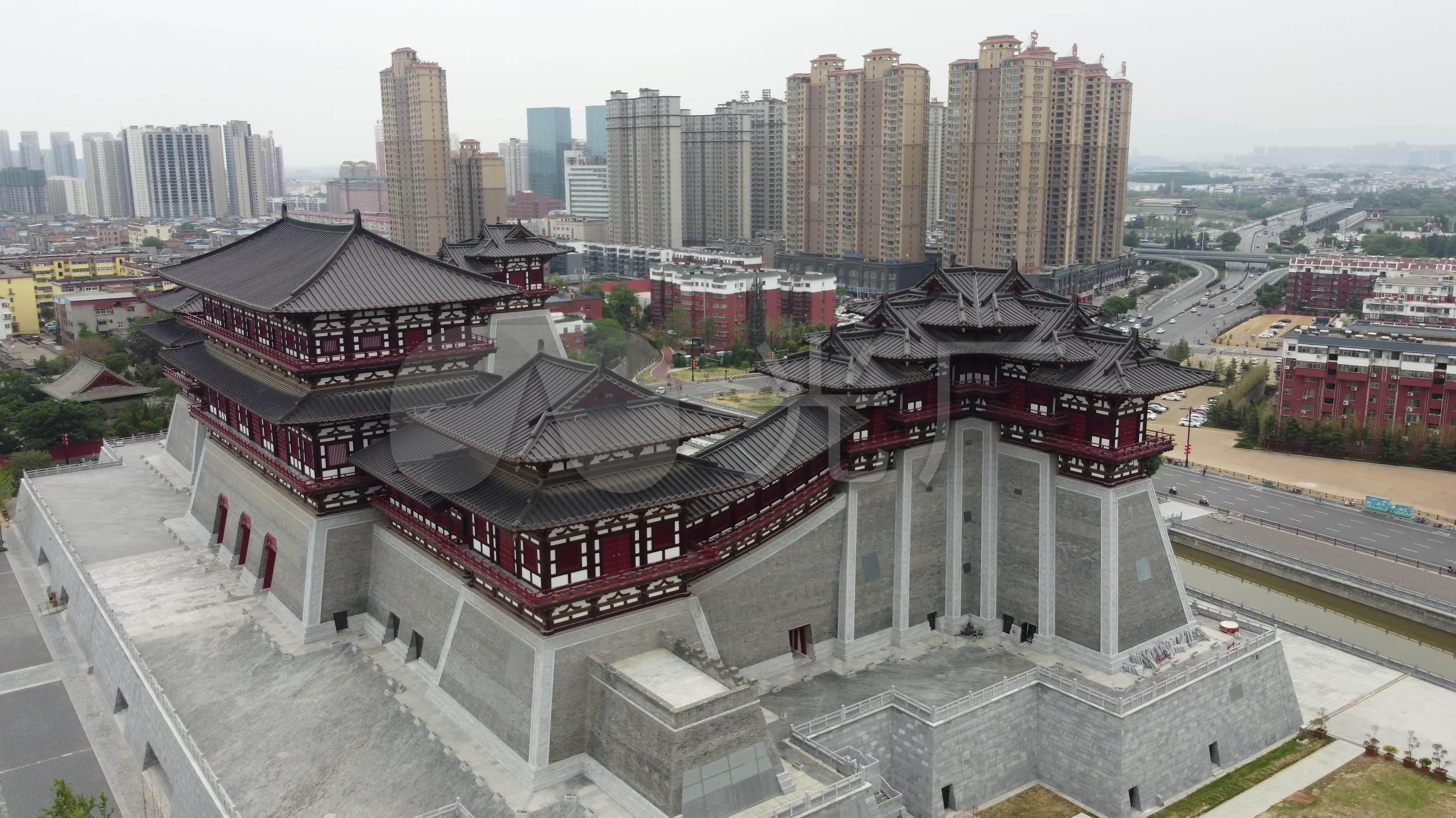 应天门洛阳地标4k航拍