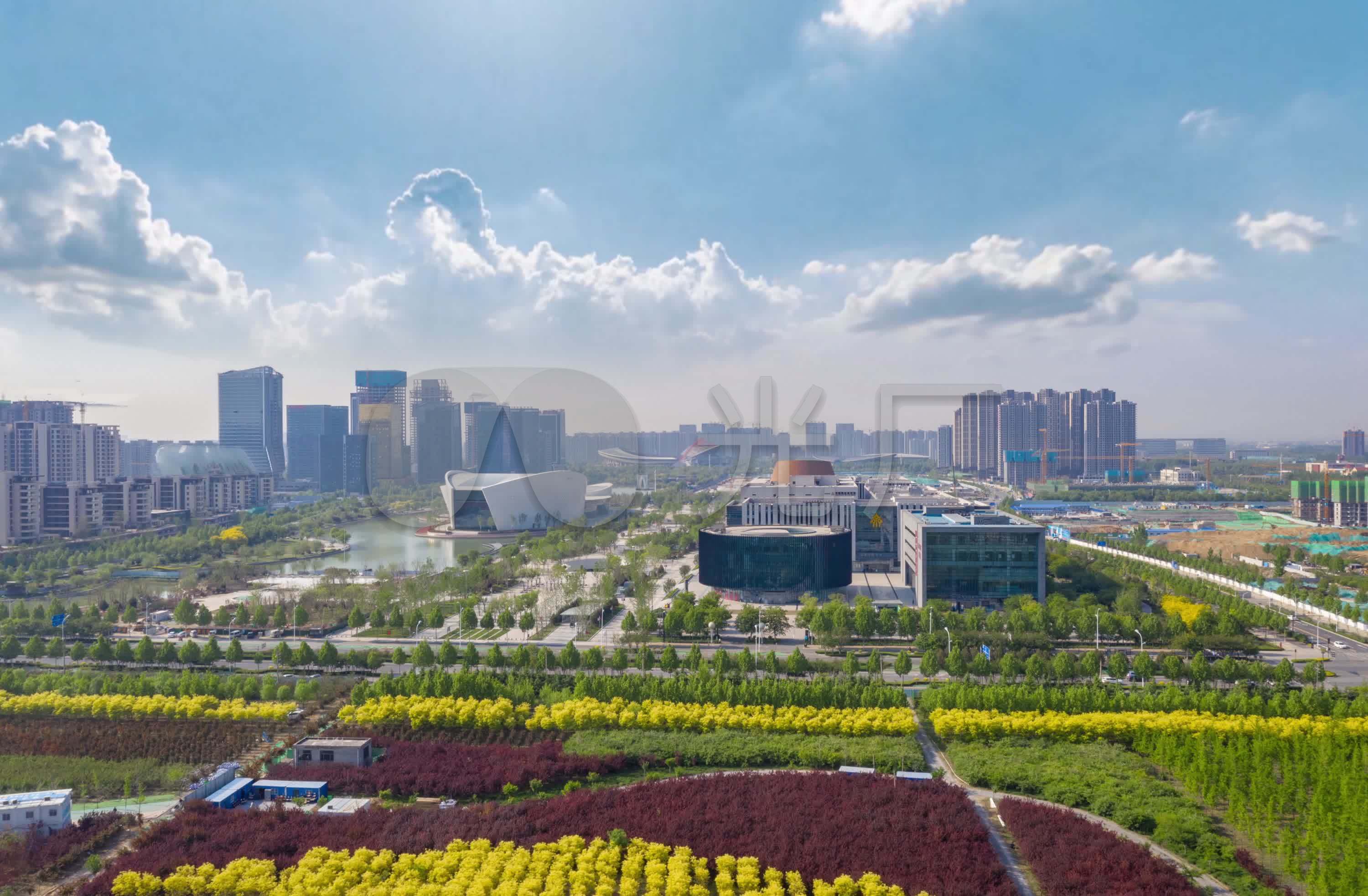 原创4k淄博城市航拍延时