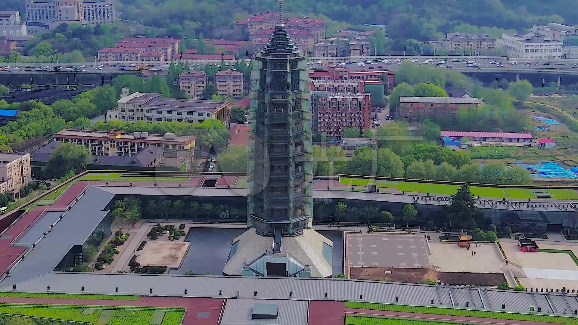 4k航拍南京4a级景区大报恩寺琉璃塔