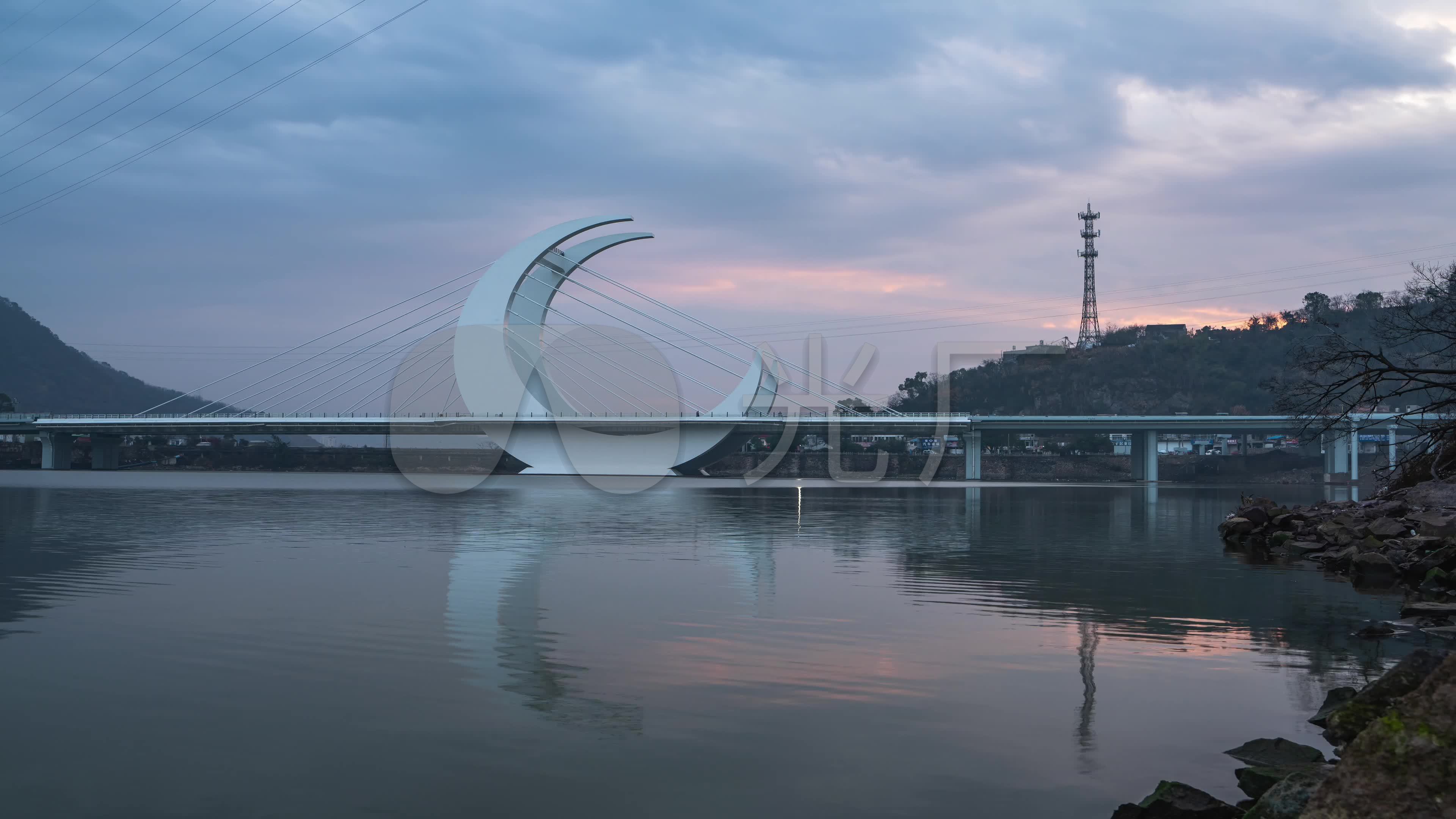 玉环月环桥月亮桥阴天延时2_3840x2160_高清视频素材