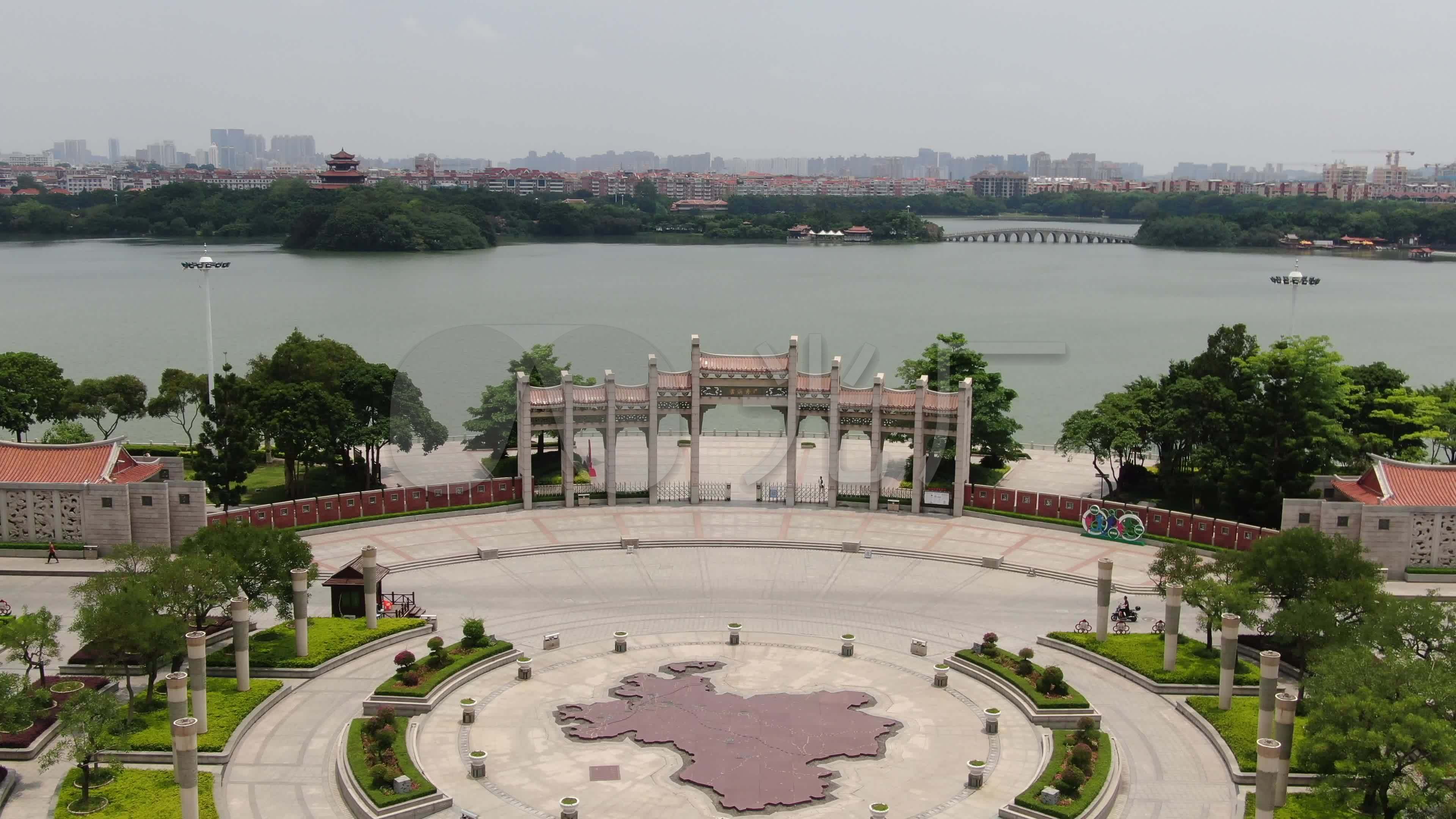 航拍福建泉州西湖公园